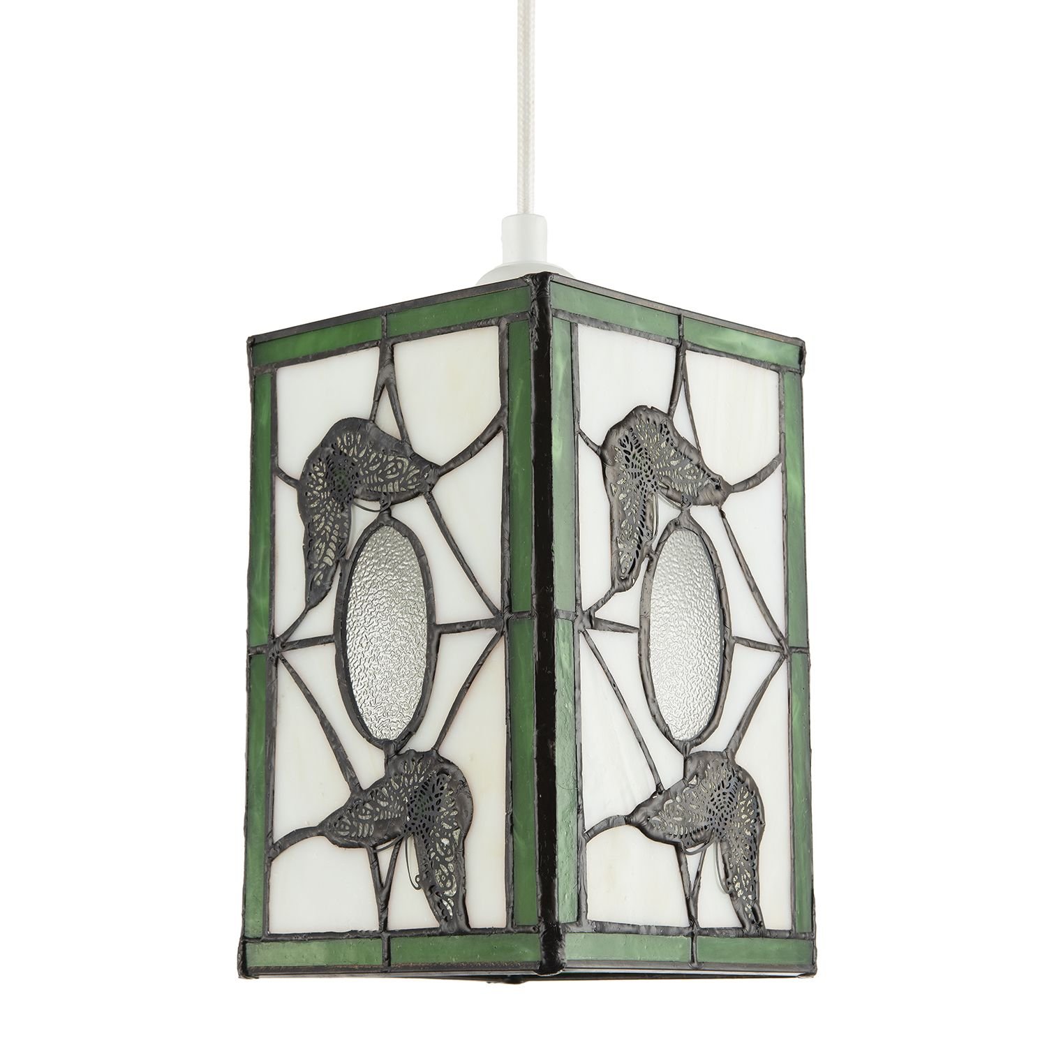 Happy Homewares Green Tiffany with Butterflies Pendant Shade - 13cm