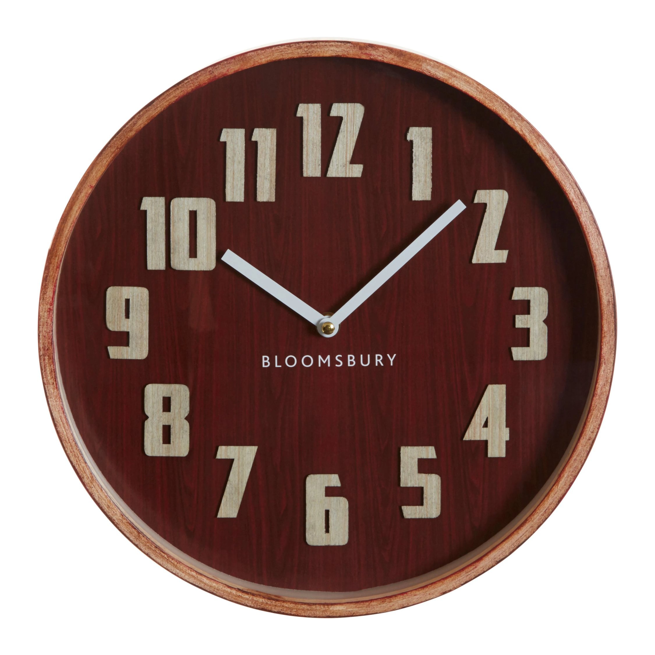 Orsina Vitus 30cm Dia Grain Small Wall Clock - Red