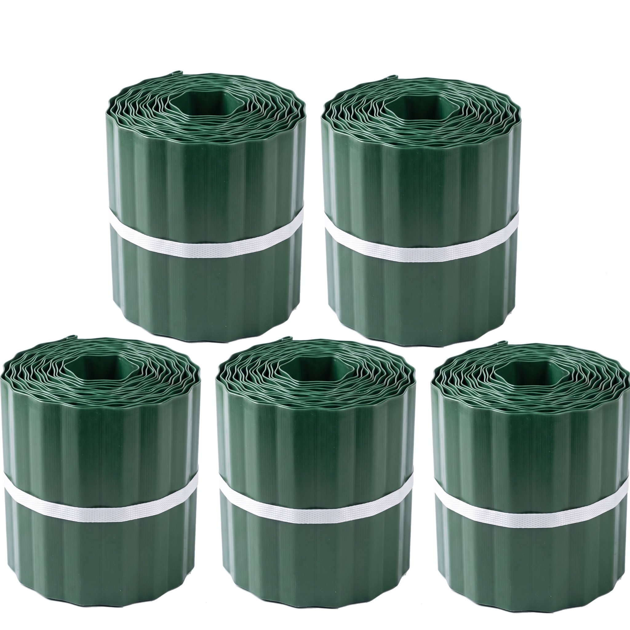 Primrose Green Coated Steel Corrugated Metal Lawn Edging Roll - 25m
