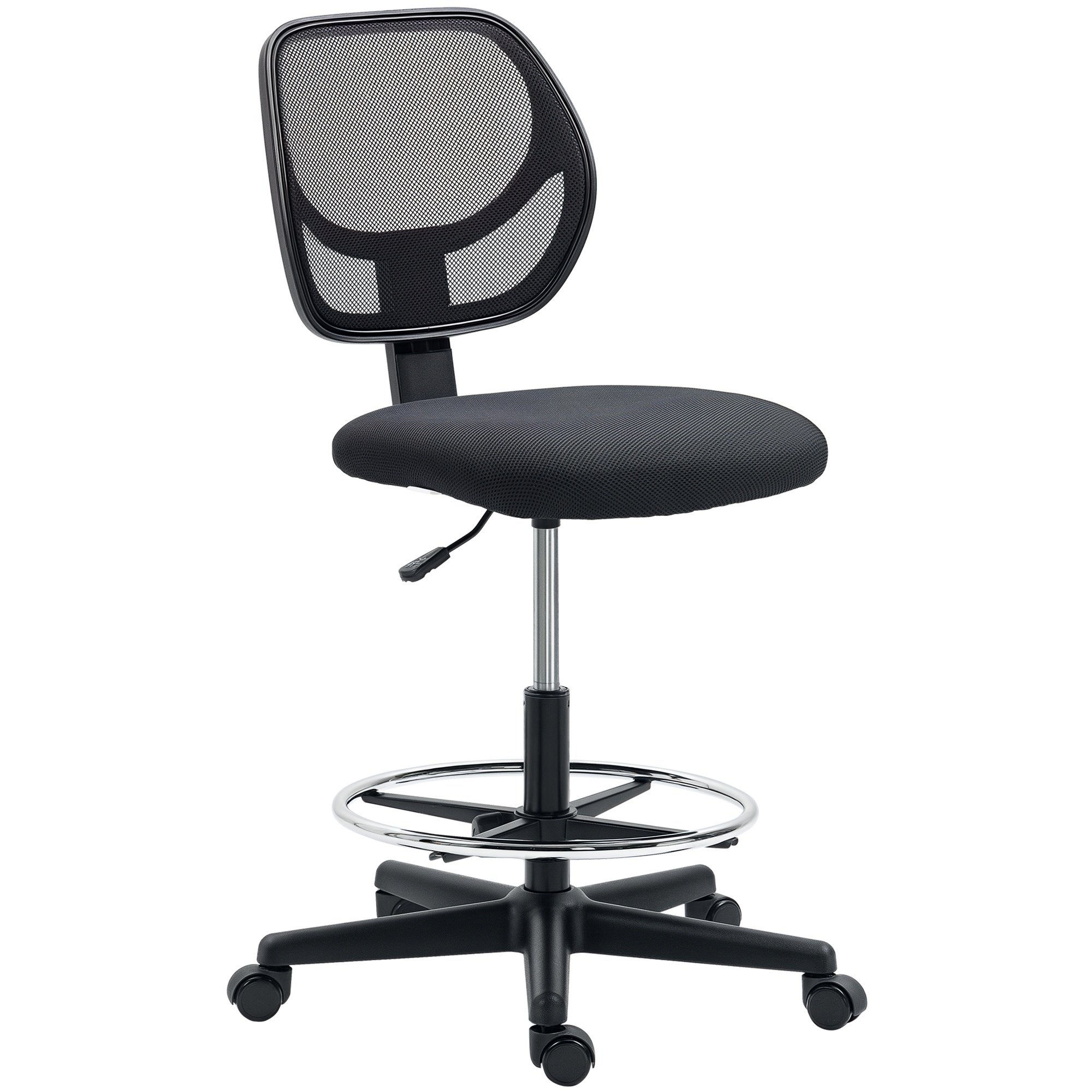 Vinsetto Curved Back Swivel Mesh Office Chair - Black