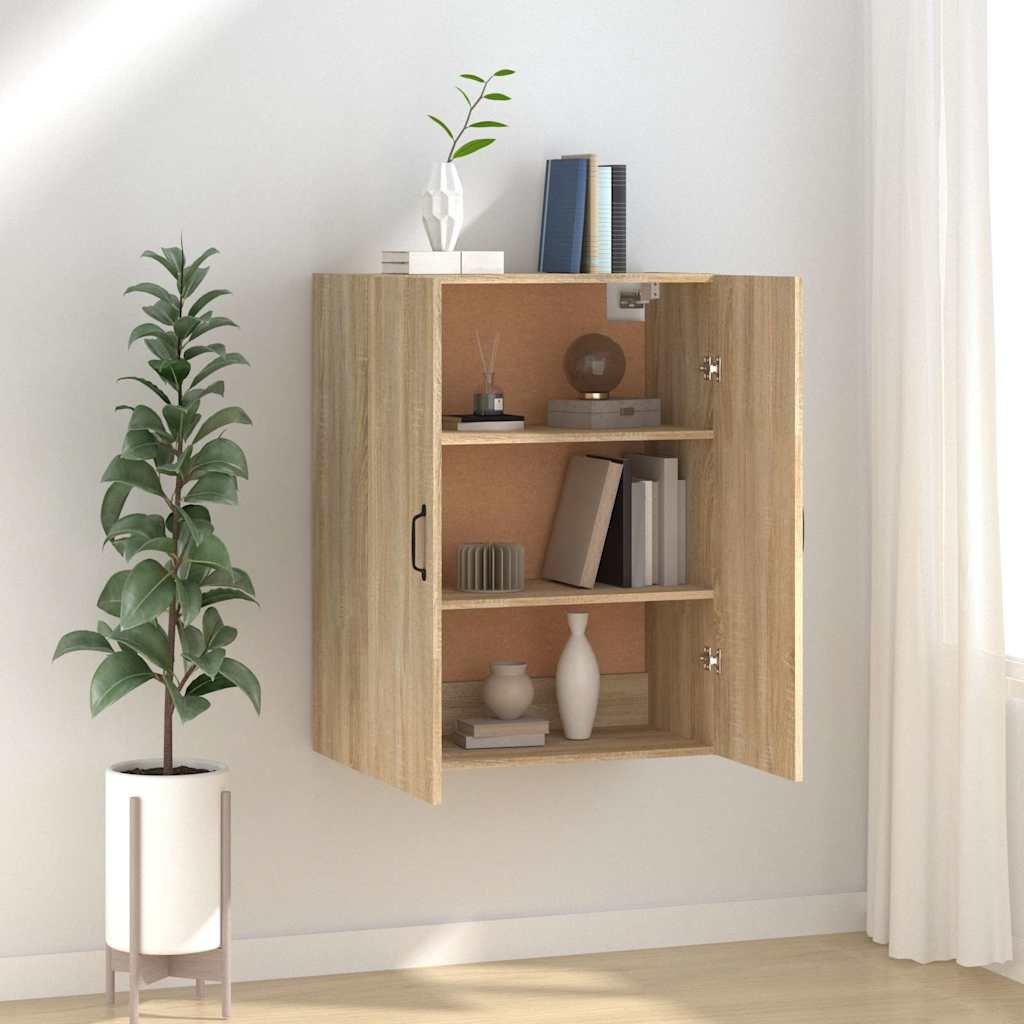 Walplus Engineered Wood Wall Mounted Cabinet - Light Oak - 69.5 x 34 x 90 cm