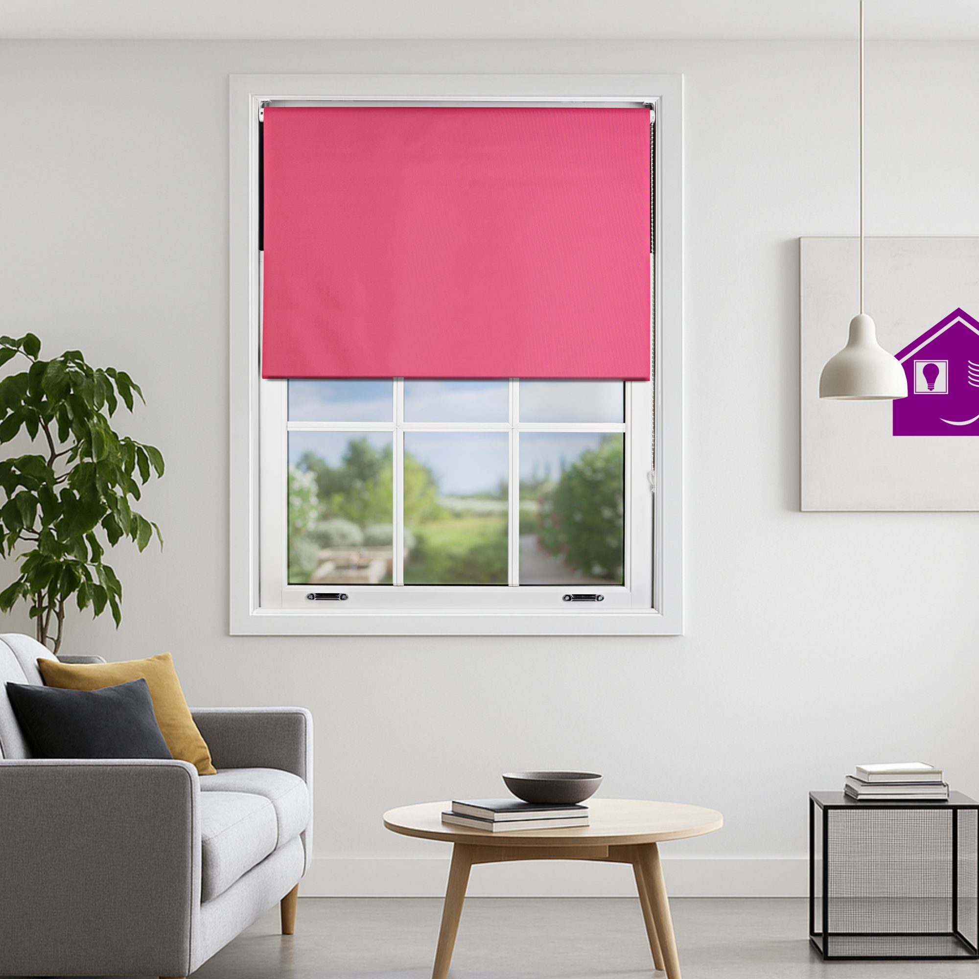Furnished Fuchsia Blackout Roller Blind - 150 x 165cm