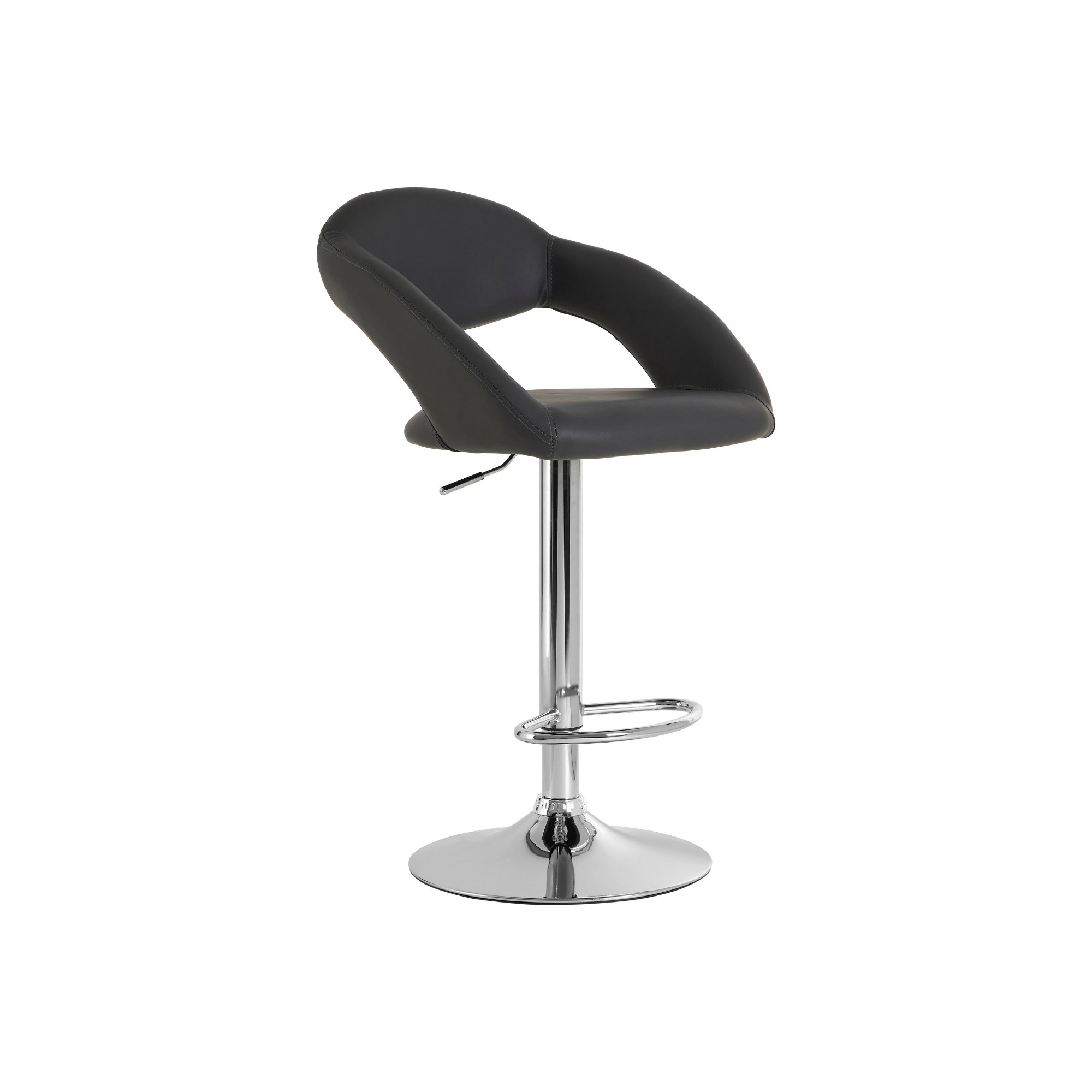 Orsina Taylor Faux Leather Adjustable Bar Chair – Grey and Chrome