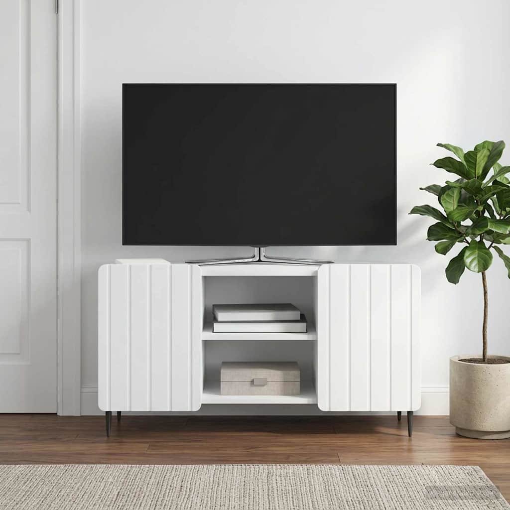 Walplus Engineered Wood TV Cabinet - White - 102 x 34.5 x 52 cm