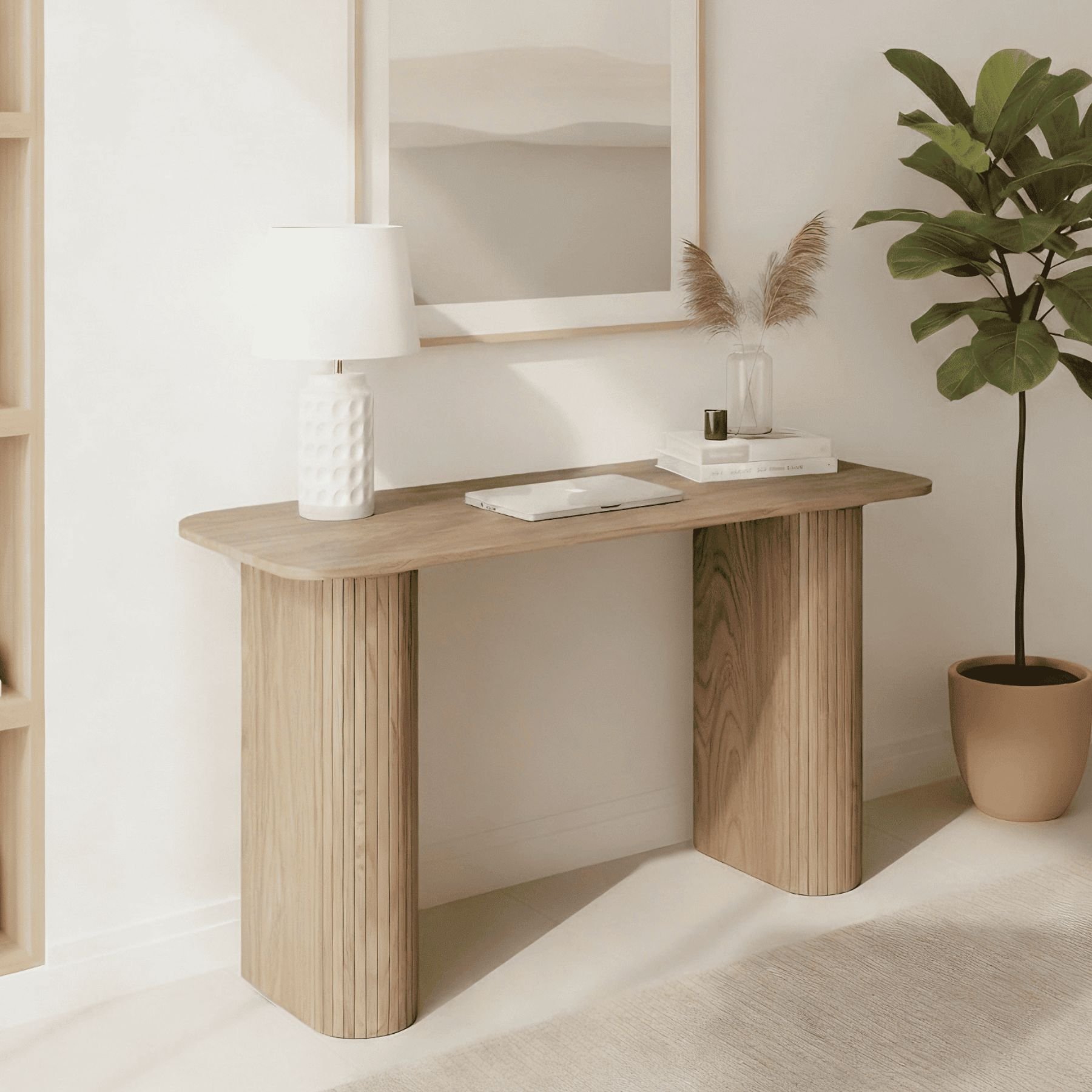 Home Source Monroe Wooden Computer Desk - Oak