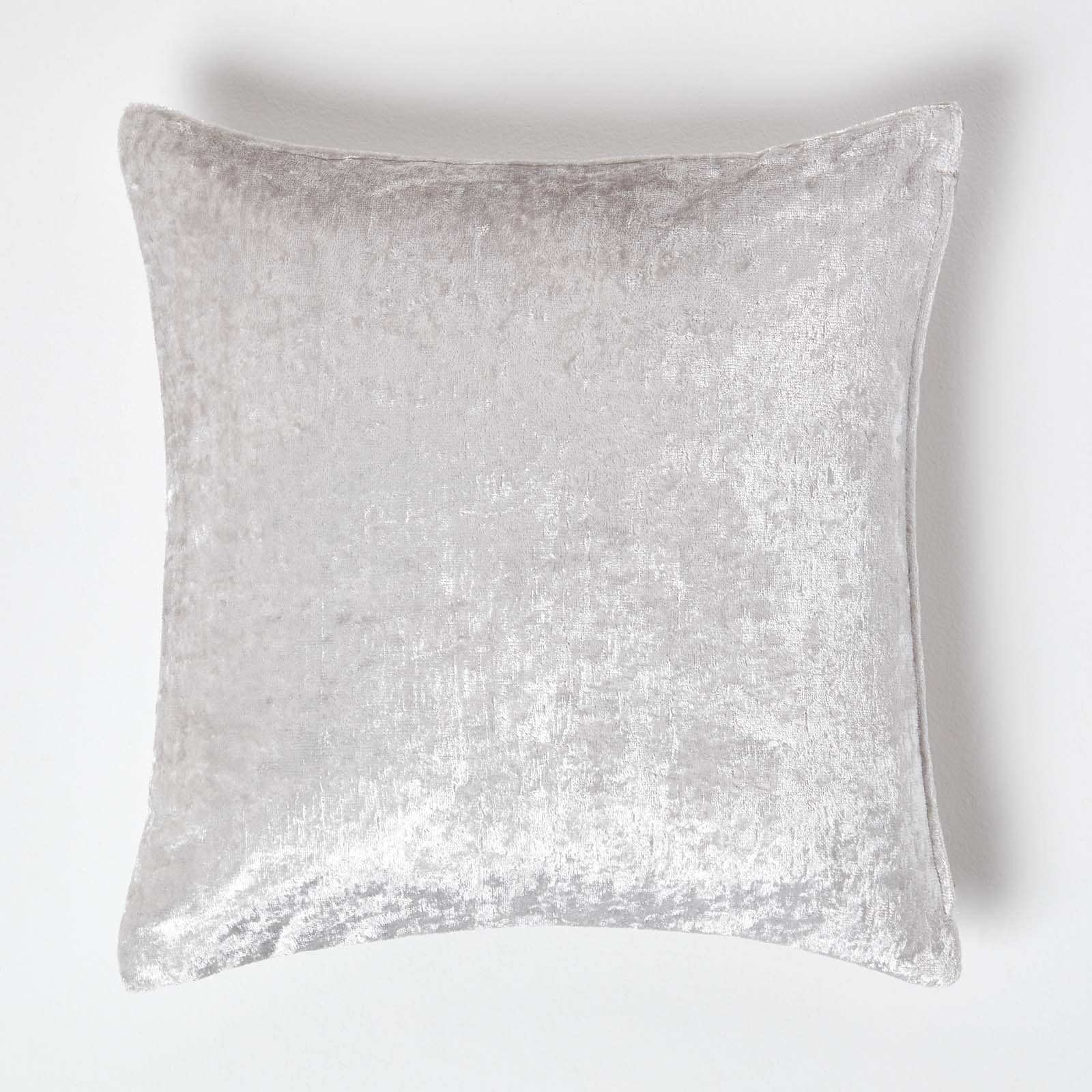 Homescapes Champagne Crushed Velvet Cushion Cover - 45 x 45 cm