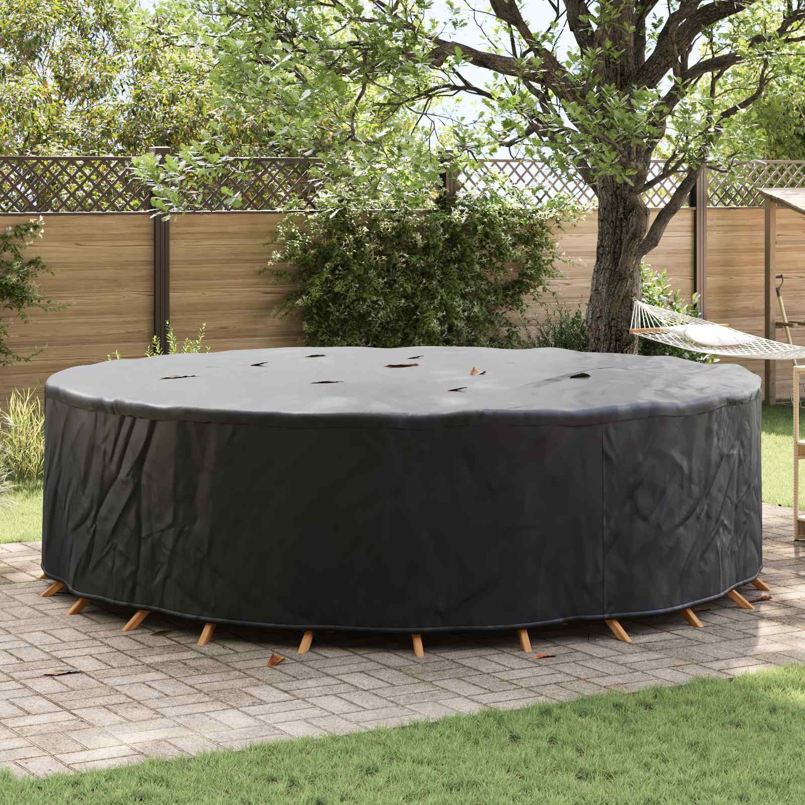Walplus 210d Oxford Fabric Round Furniture Cover - Black - 320 x 320 x 85 cm