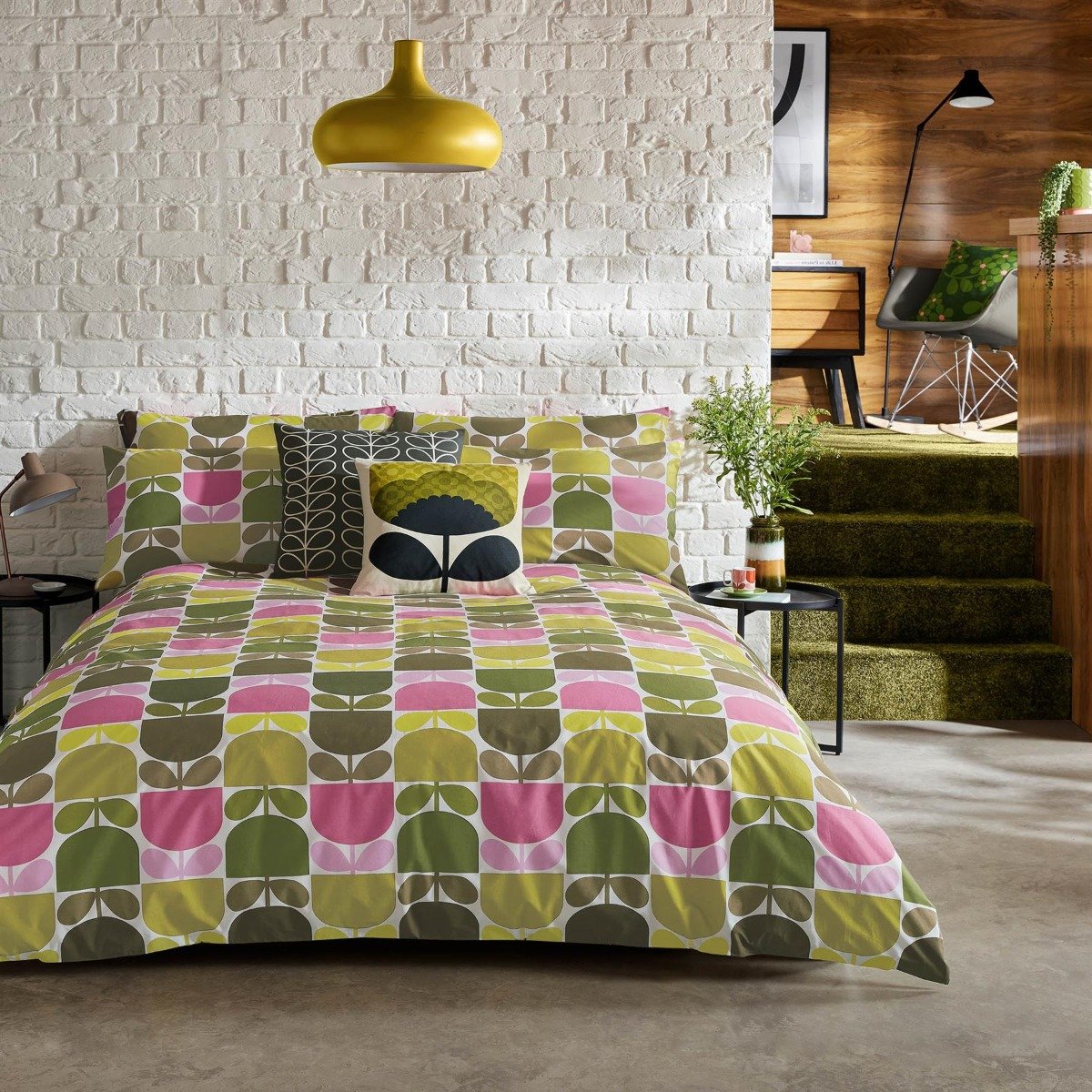 Orla Kiely Multi Block Stem Multicoloured Duvet Cover Set - Double