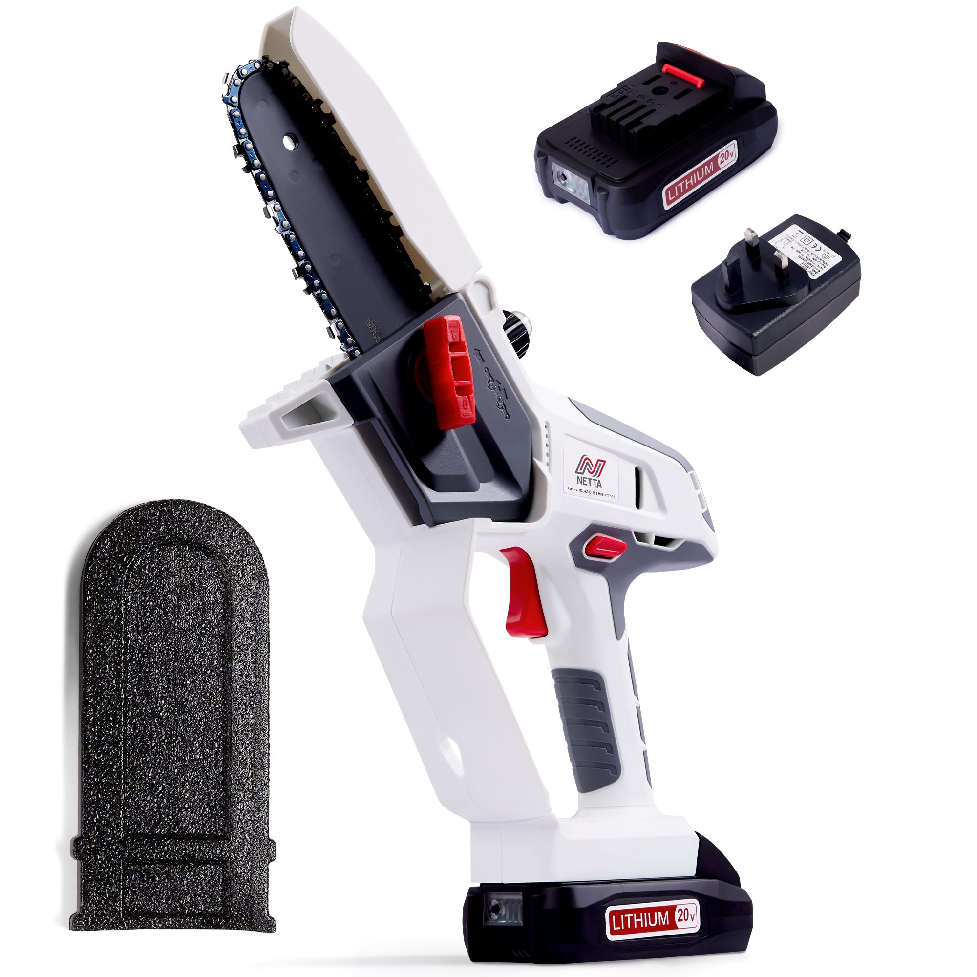 NETTA 20V Cordless Mini Chainsaw with Battery and Charger - 1.7kg