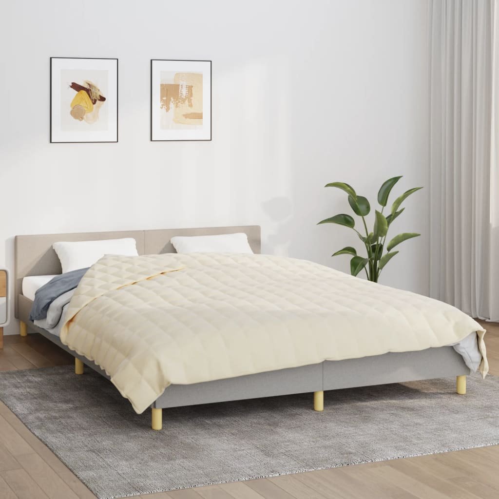 Walplus 9 kg Polyester Weighted Blanket - Light Cream - 200 x 220 cm