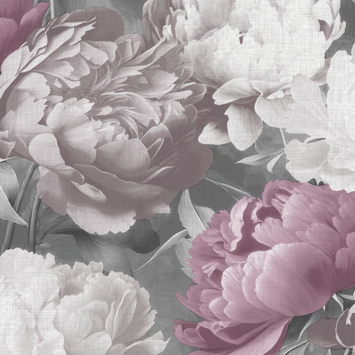 Muriva Doretta Floral Textured Vinyl Wallpaper - Pink