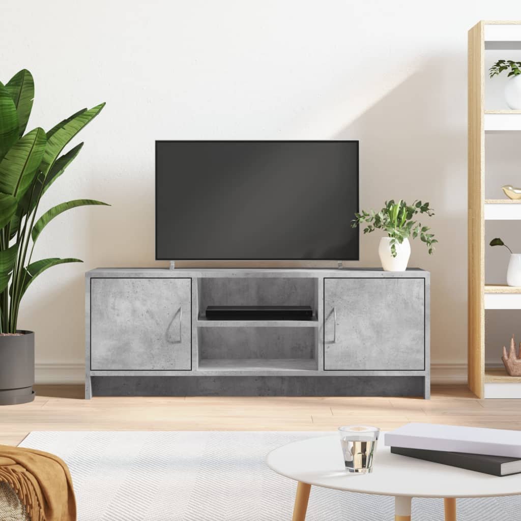 Walplus Engineered Wood 4 Compartments TV Cabinet - Grey - 102 x 30 x 37.5 cm