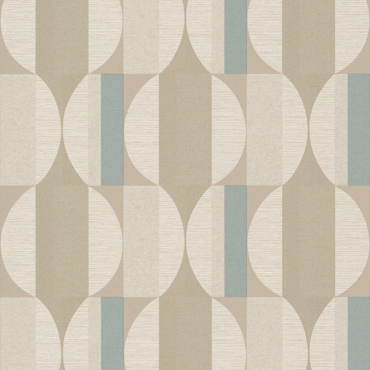 Grandeco Boutique Fuma Geometric Embossed Wallpaper - Blue Beige