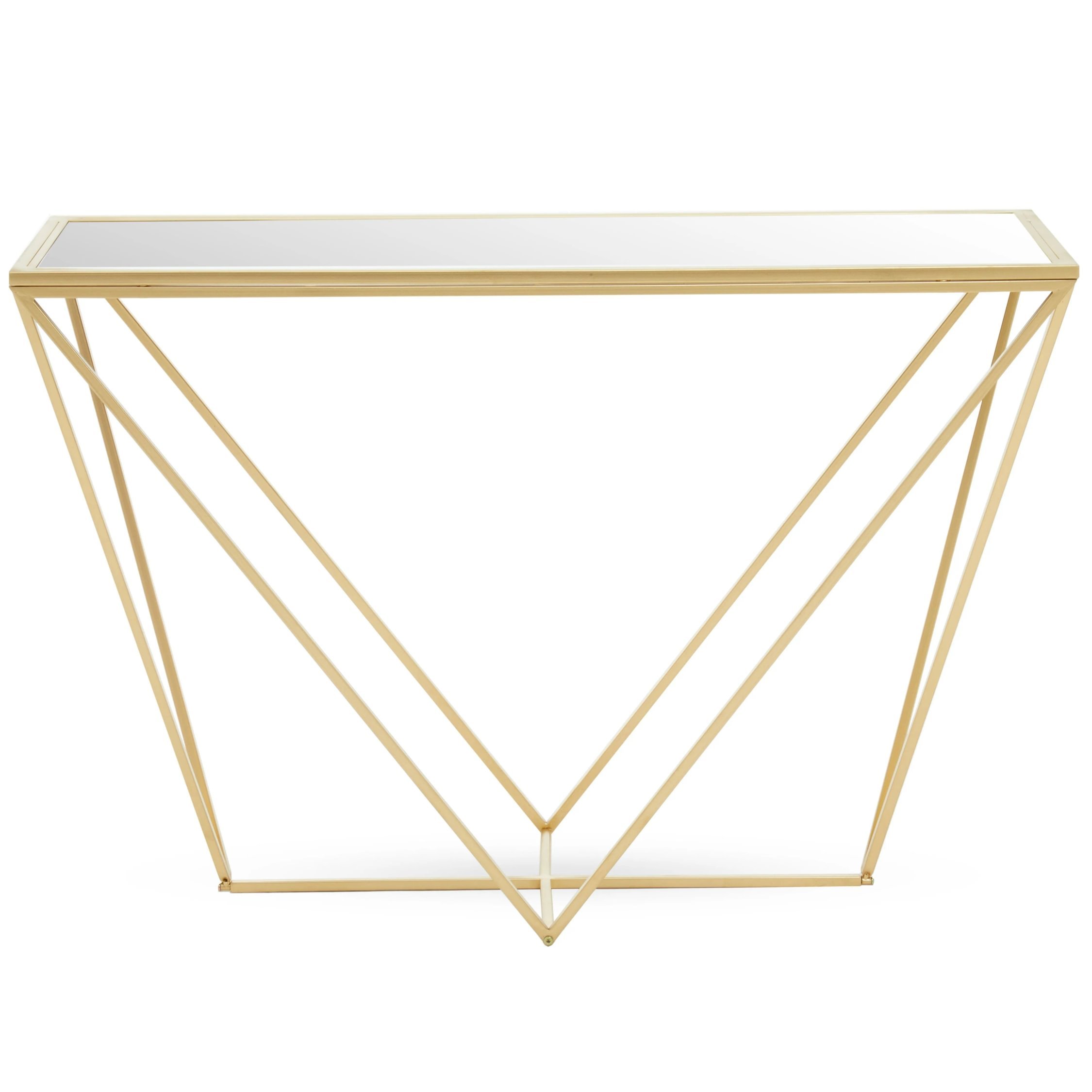 Orsina Farran Mirrored Glass Console Table – Gold
