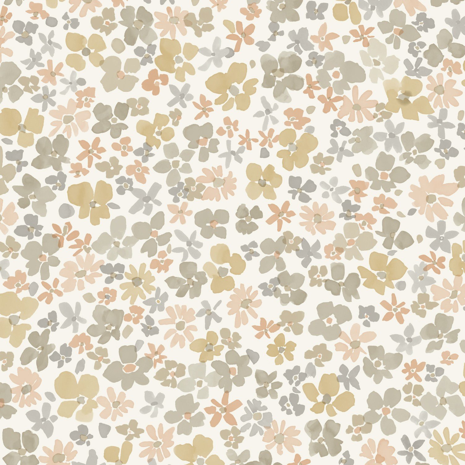 Grandeco Veronica Ditsy Daisy Floral Nursery Textured Wallpaper - Ochre Beige