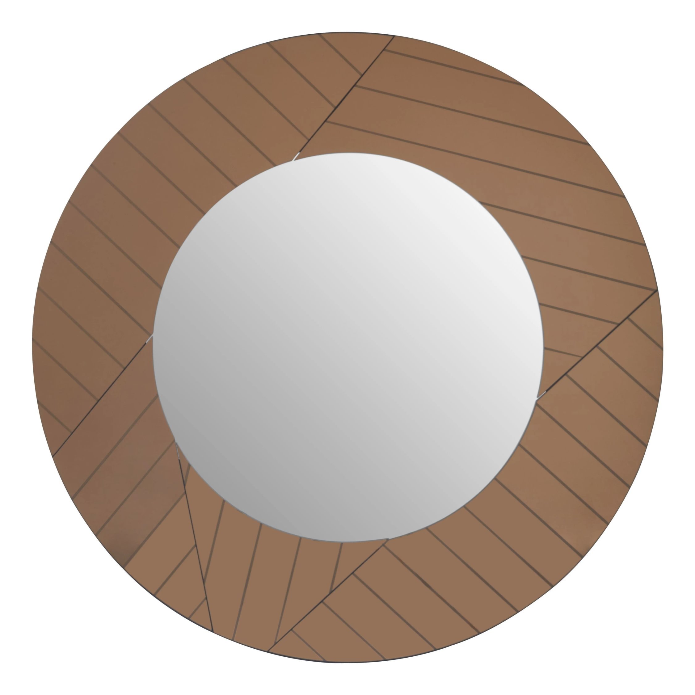 Orsina Roza Round Wall Mirror – Brown