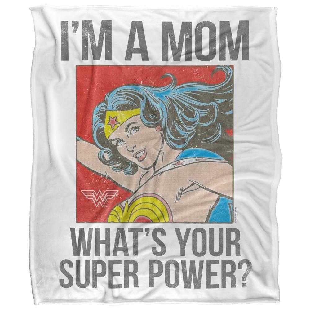 Wonder Woman I'm A Mom Comic Soft Touch Blanket - 147cm x 91cm