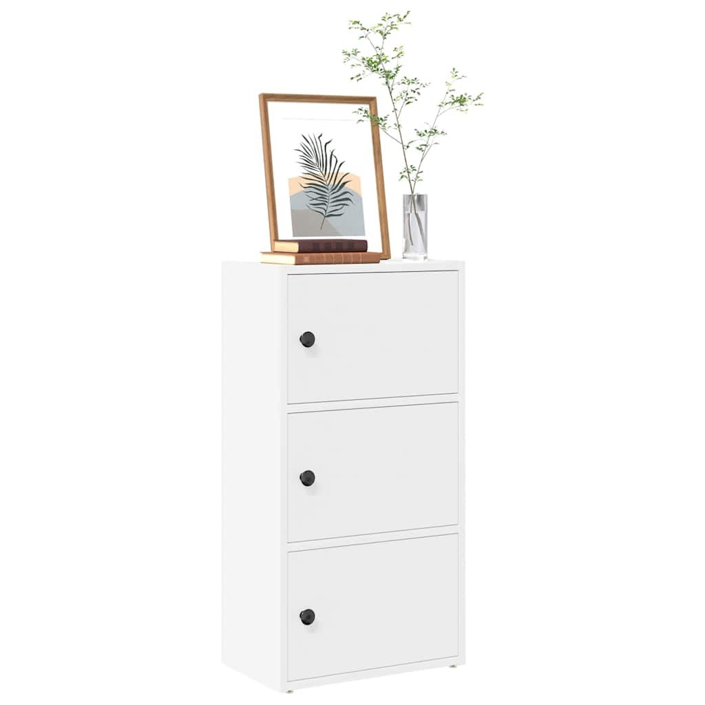 Walplus Engineered Wood Bookcase - White - 40 x 24 x 77 cm