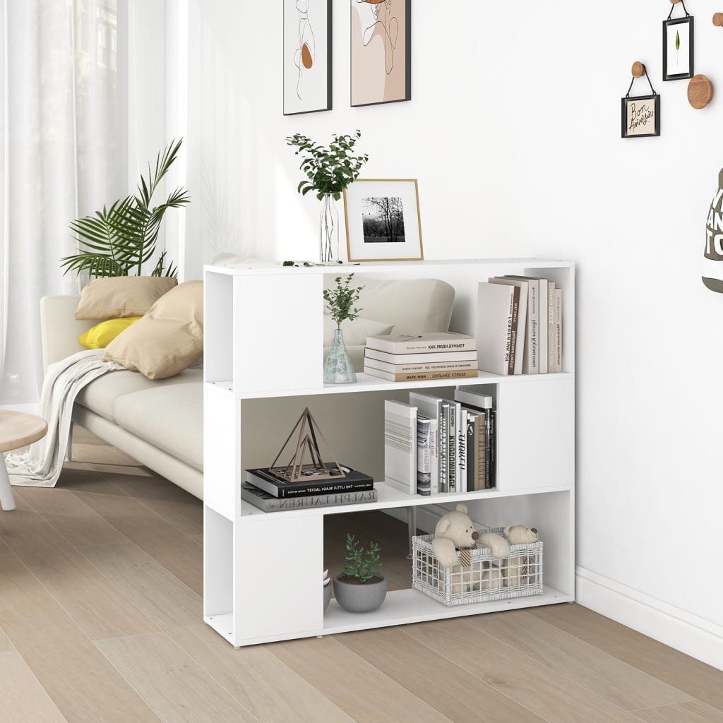 Walplus Engineered Wood Book Cabinet - White - 100 x 24 x 94 cm