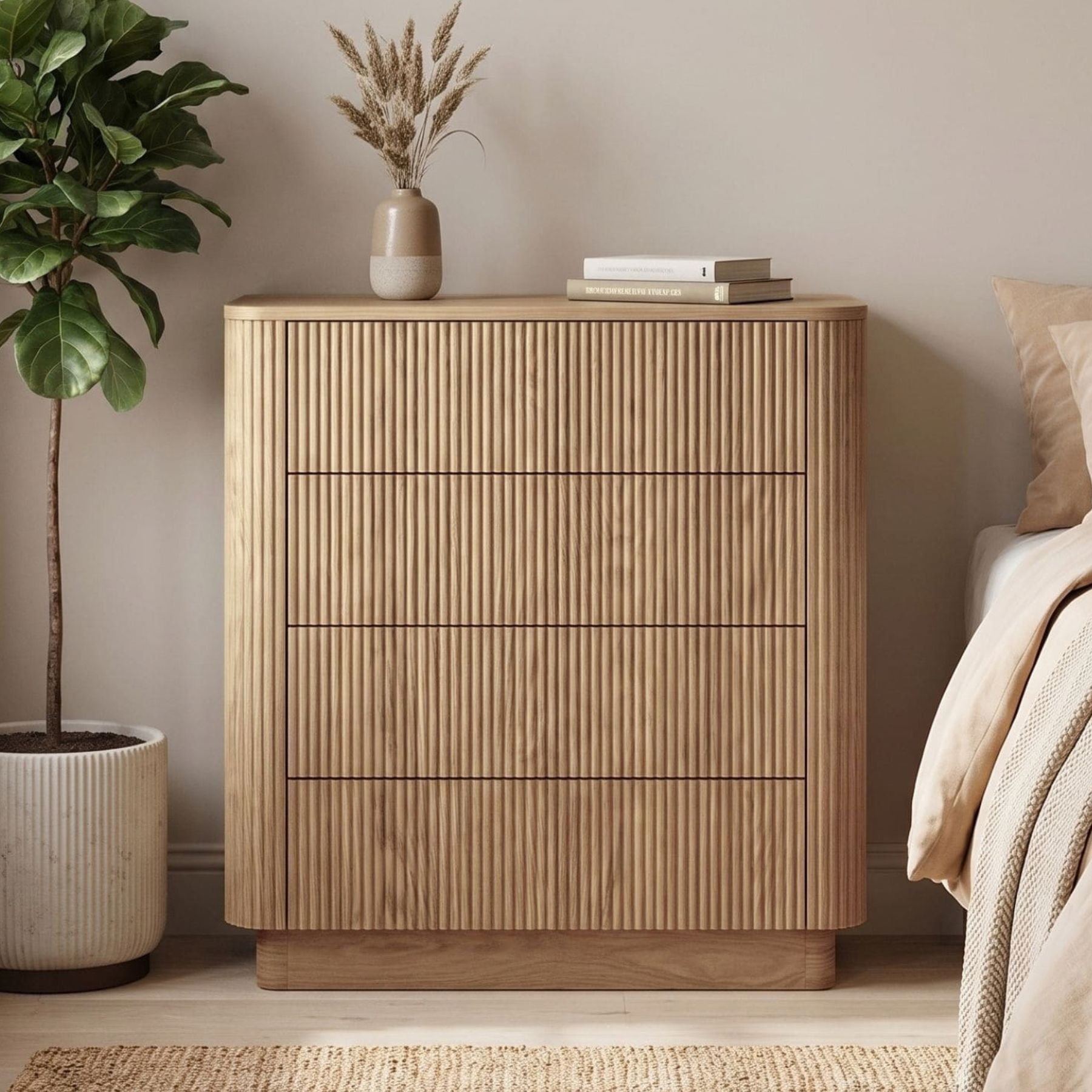 Home Source Winthorpe 4 Drawer Chest – Oak