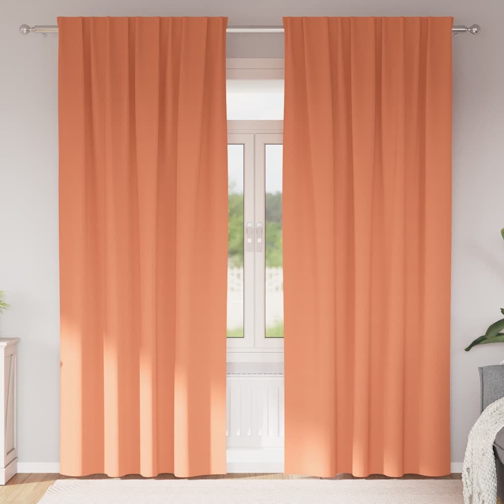 Walplus Set of 2 Ring Top Blackout Curtains - Terracotta - 245 x 140 cm