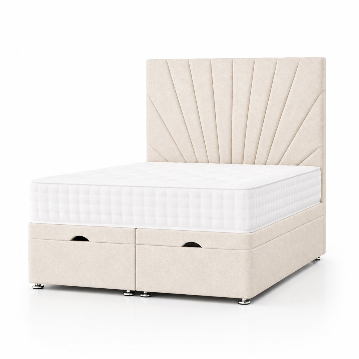 Comfy Deluxe  Aspen   4ft6 Double  End Lift Ottoman Bed Set - Cream