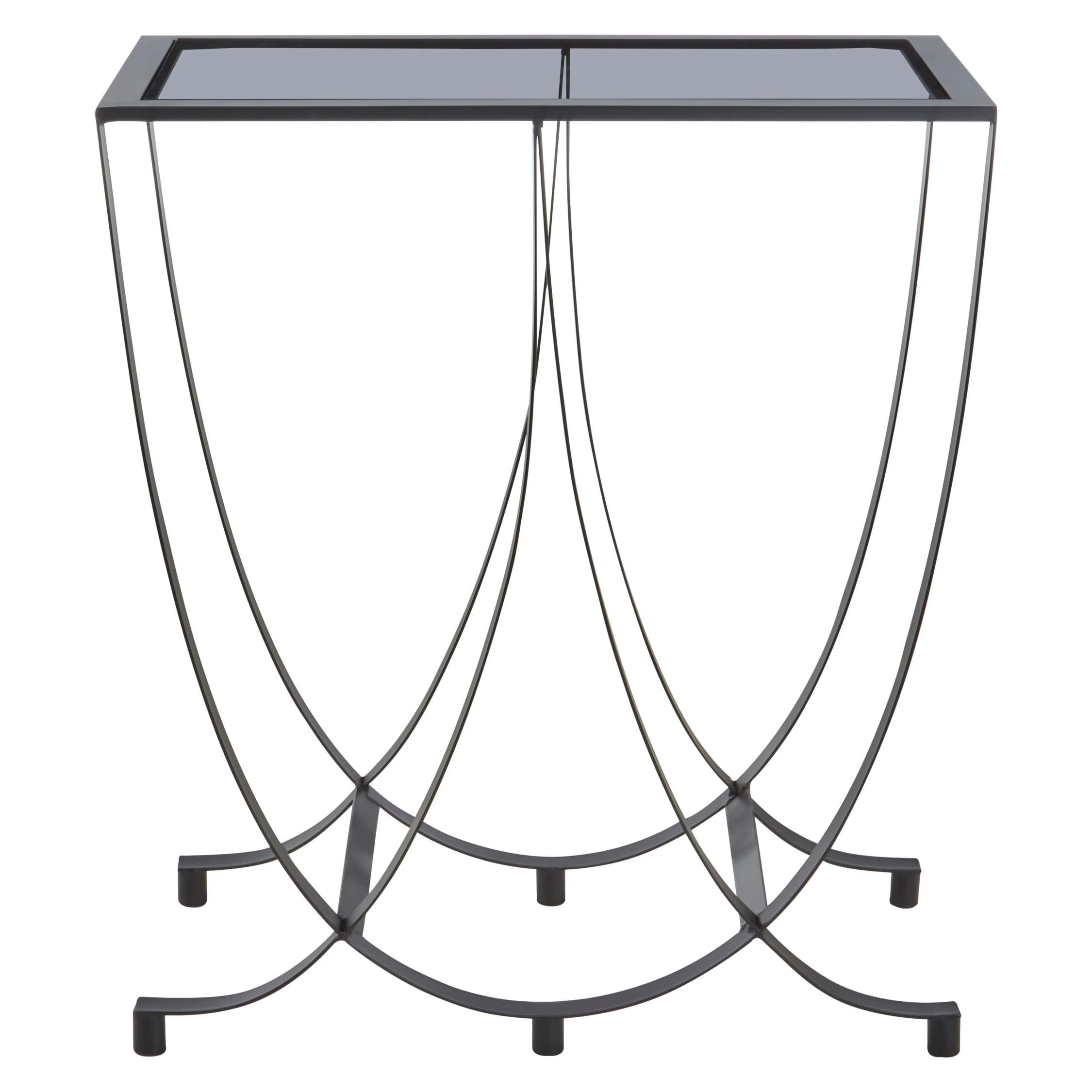 Orsina Trento Glass Top Console Table – Grey