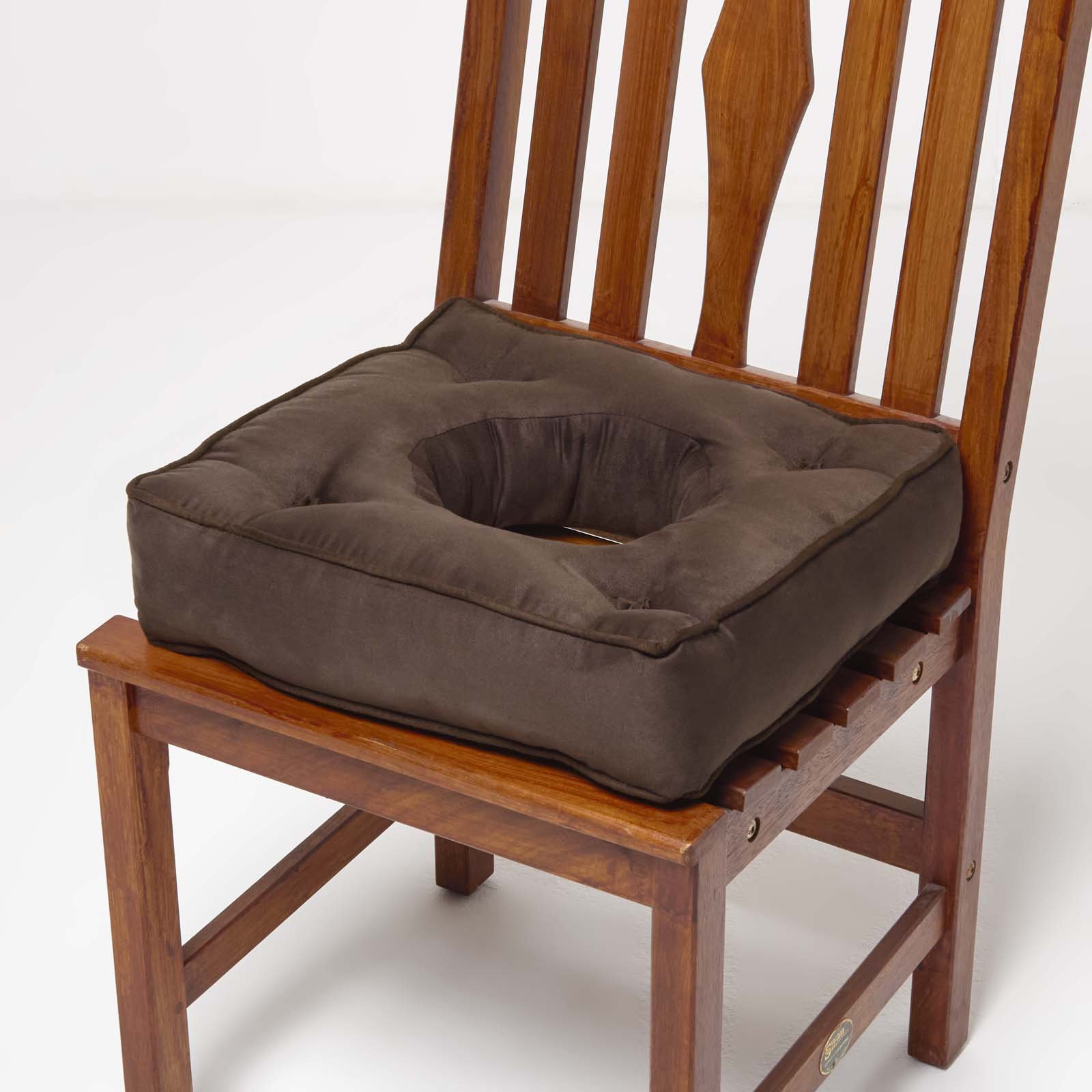 Homescapes Faux Suede Pressure Relief 40 x 40 cm Coccyx Cushion - Chocolate