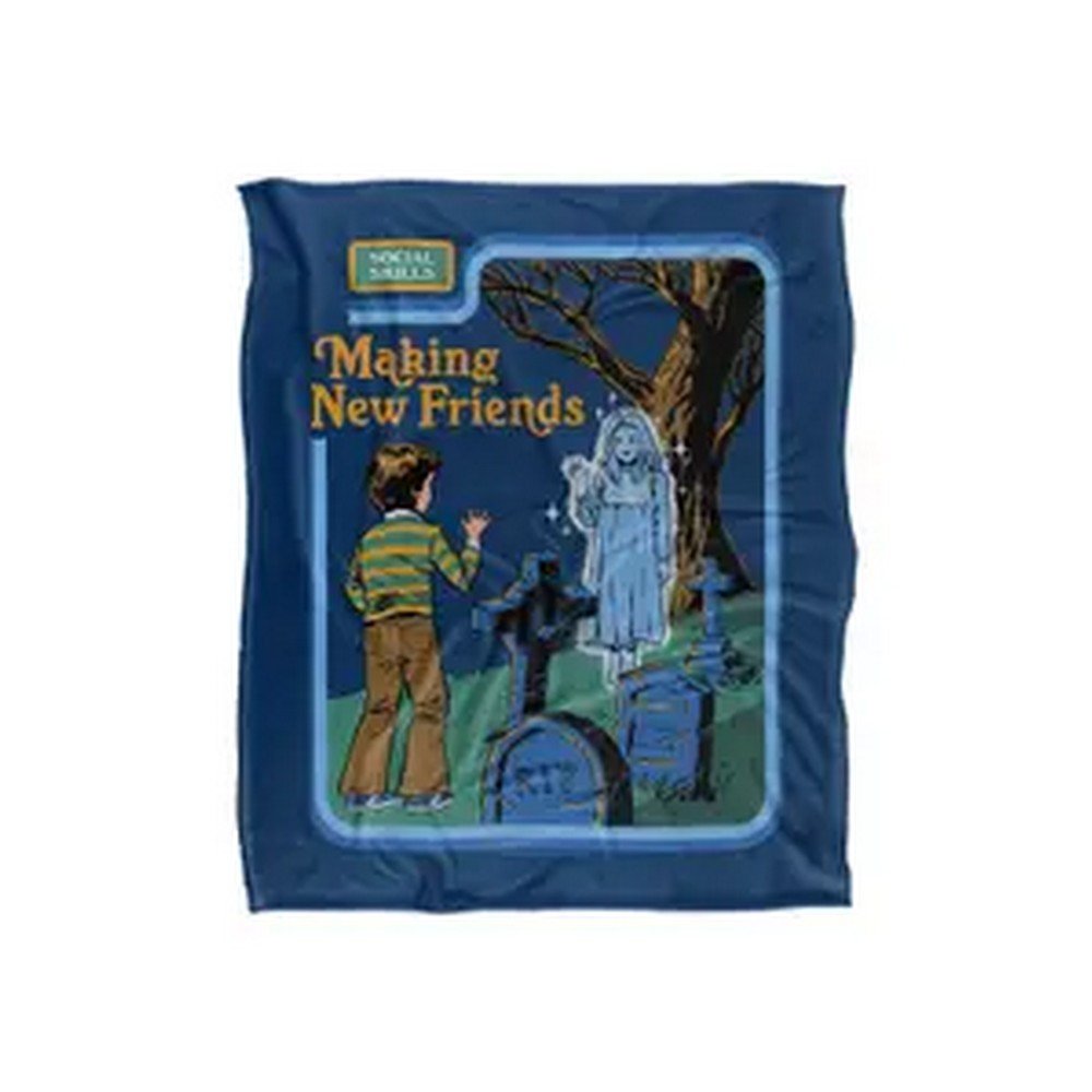 Steven Rhodes Making New Friends Soft Touch Navy Blanket - 147cm x 91cm