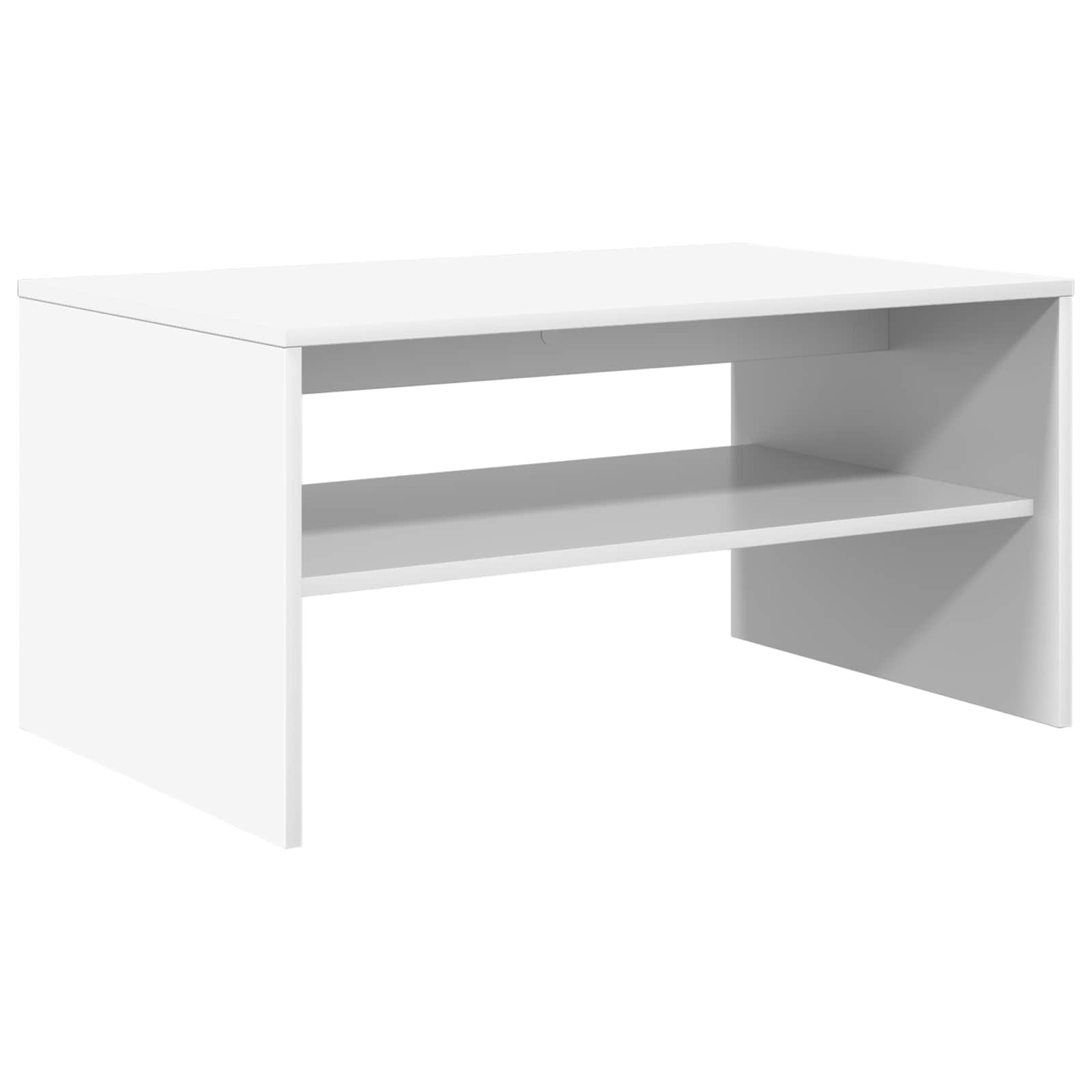Walplus Engineered Wood Coffee Table - White - 80 x 50 x 40 cm
