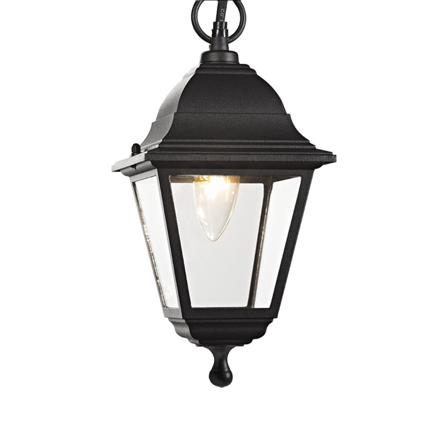 Happy Homewares Matt Black Cast Aluminium IP44 Outdoor Porch Light - 14cm
