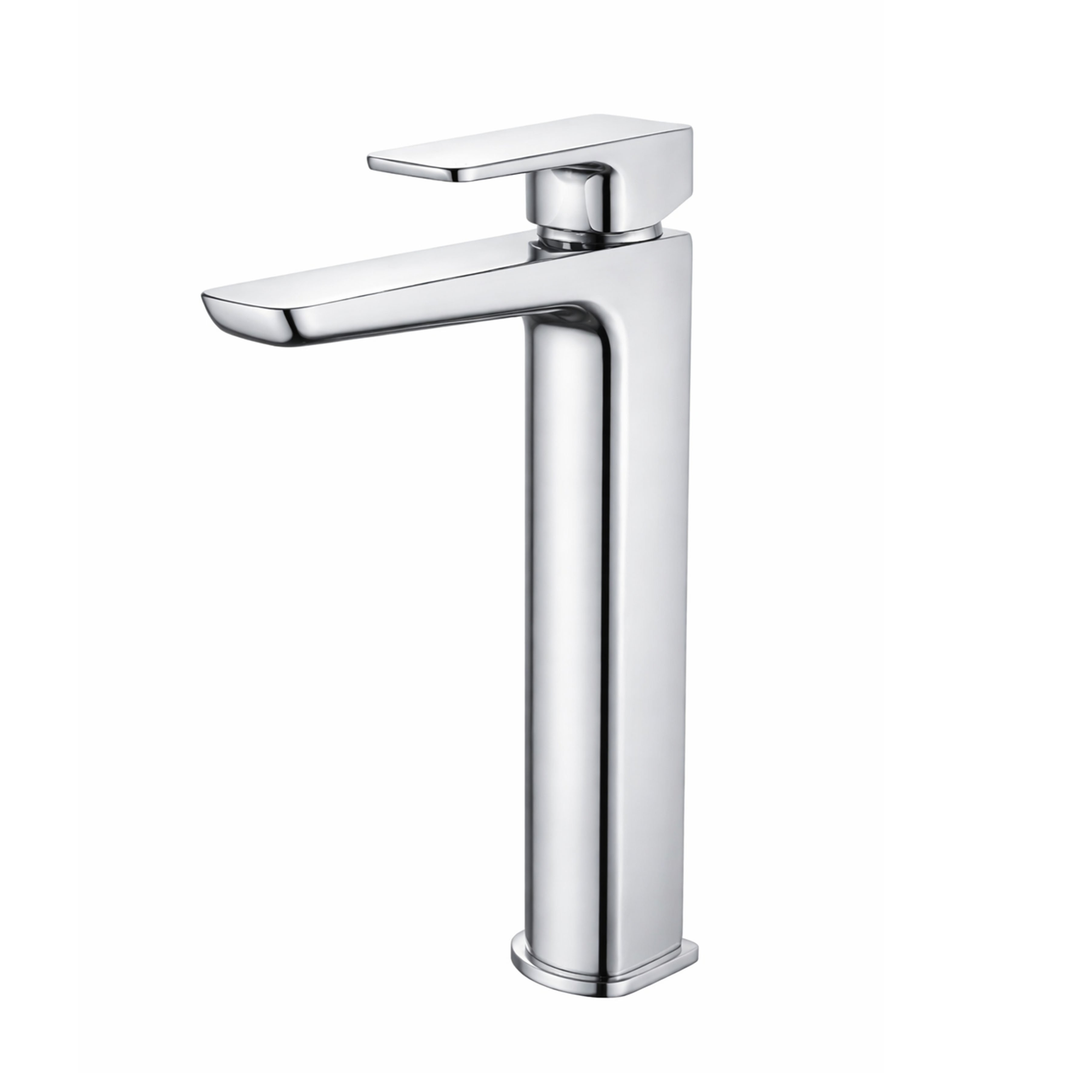 Baridi Tall Deck Mounted Basin Mixer Tap with Clicker Waste - Chrome
