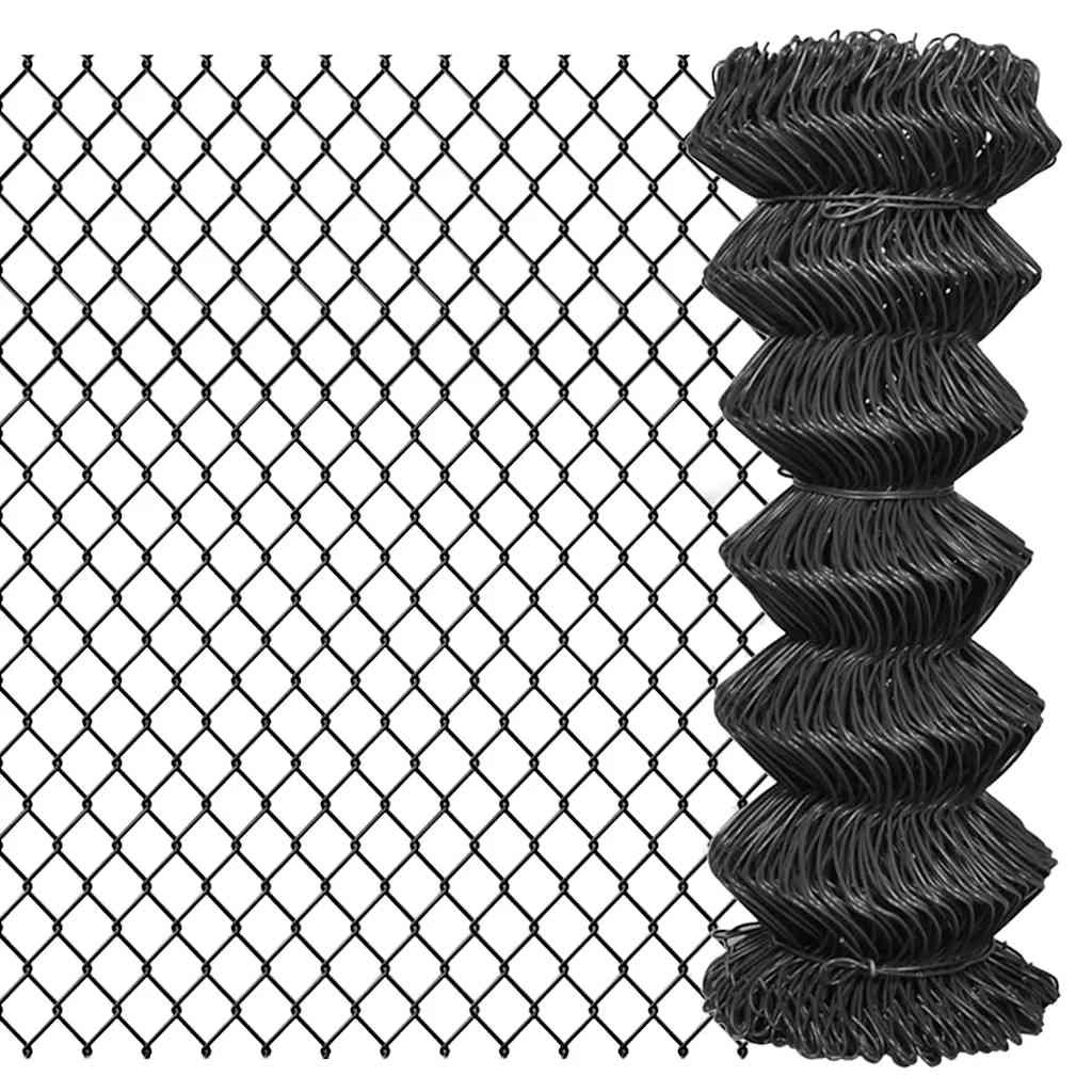 Walplus Pvc-coated Steel Chain Link Fence - Grey - 2500 x 100 cm