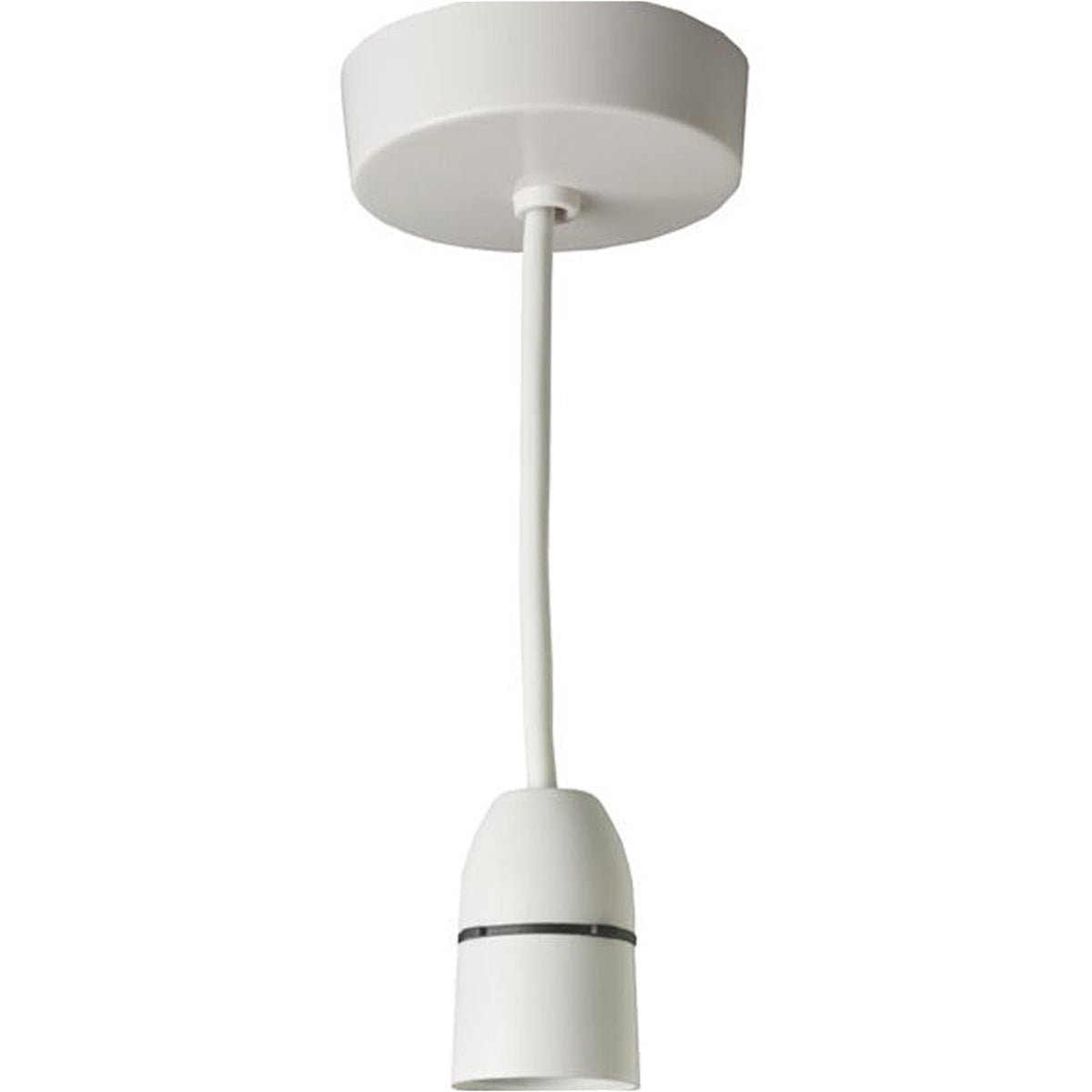 Loops Direct Plastic Ceiling Rose Pendant Light - White