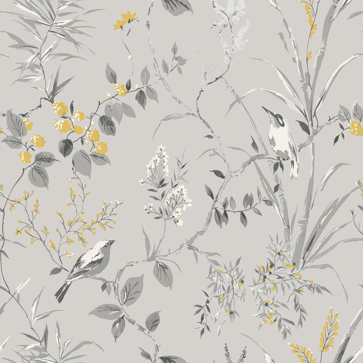 Crown Mariko Bird Wallpaper - Grey