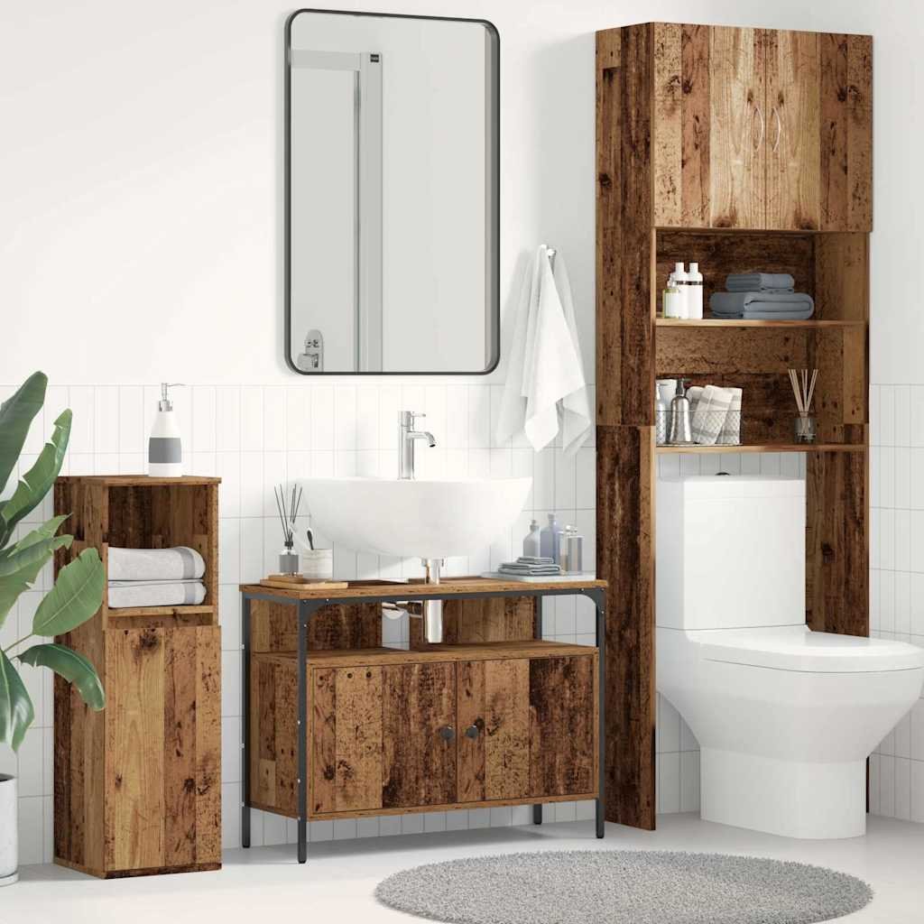 Walplus Engineered Wood Bathroom Sink Cabinet - Old Wood - 80 x 30 x 60 cm