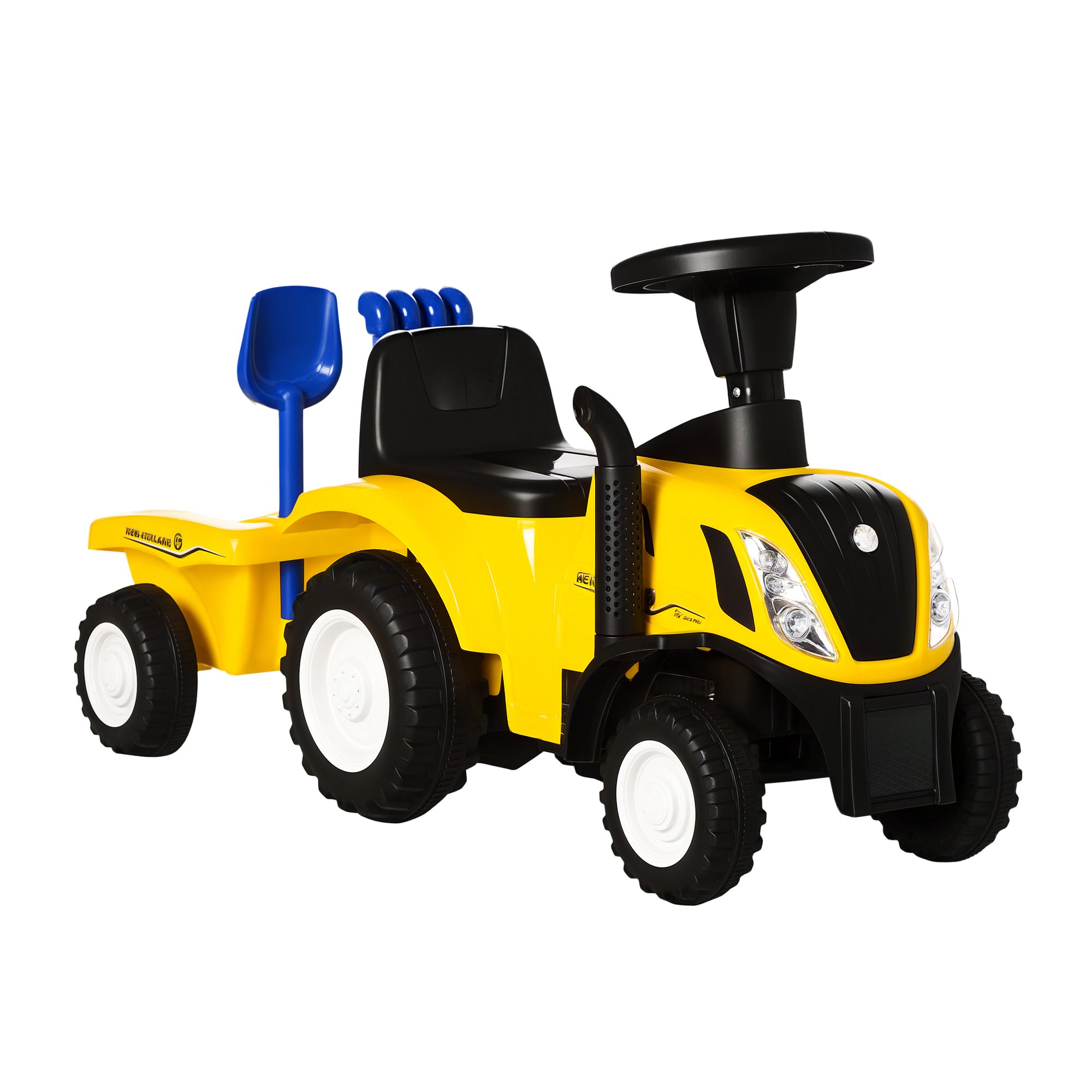 HOMCOM New Holland 1 to 3 Years Foot to Floor Ride On Tractor – Yellow