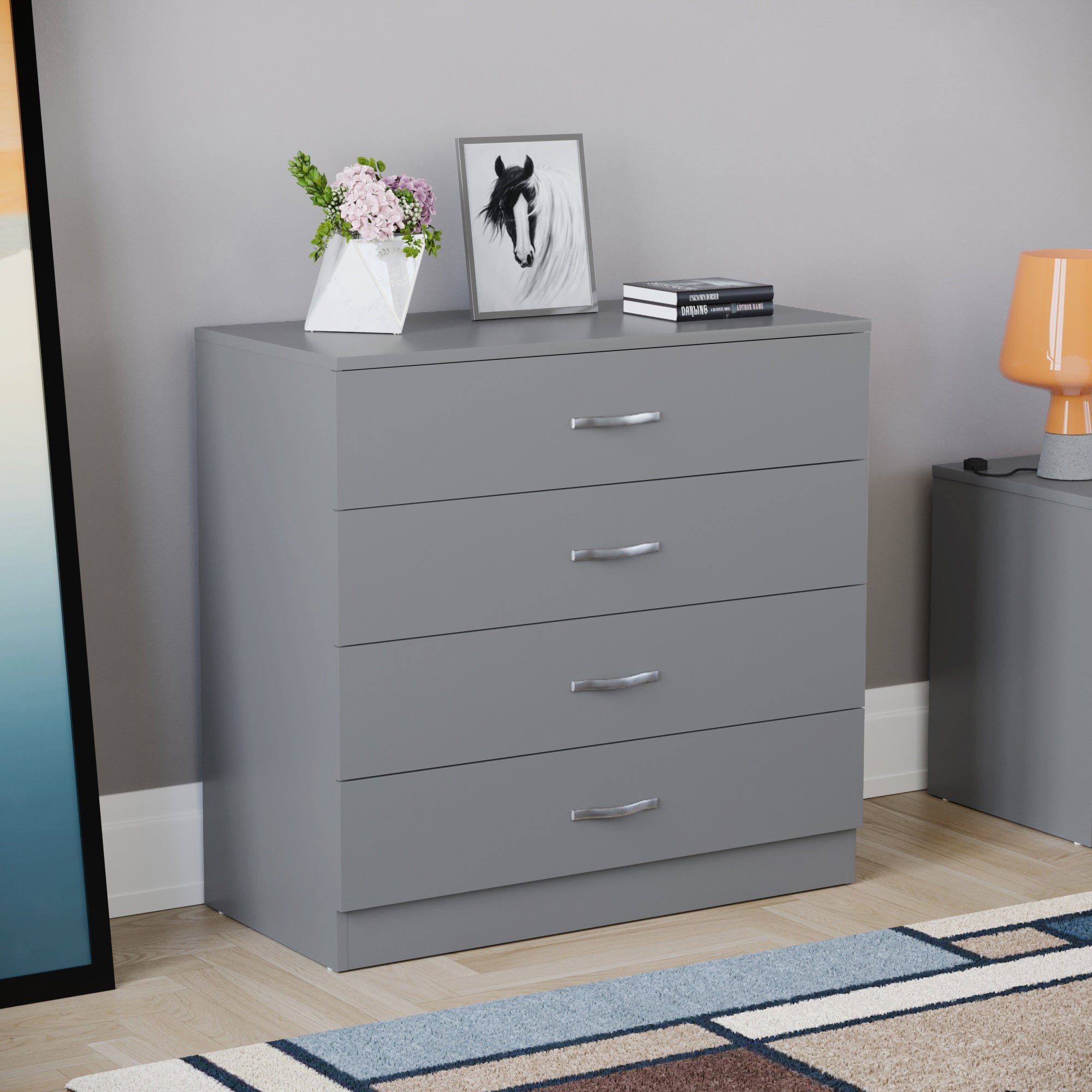 Vida Designs Riano 4 Drawer Chest - Grey