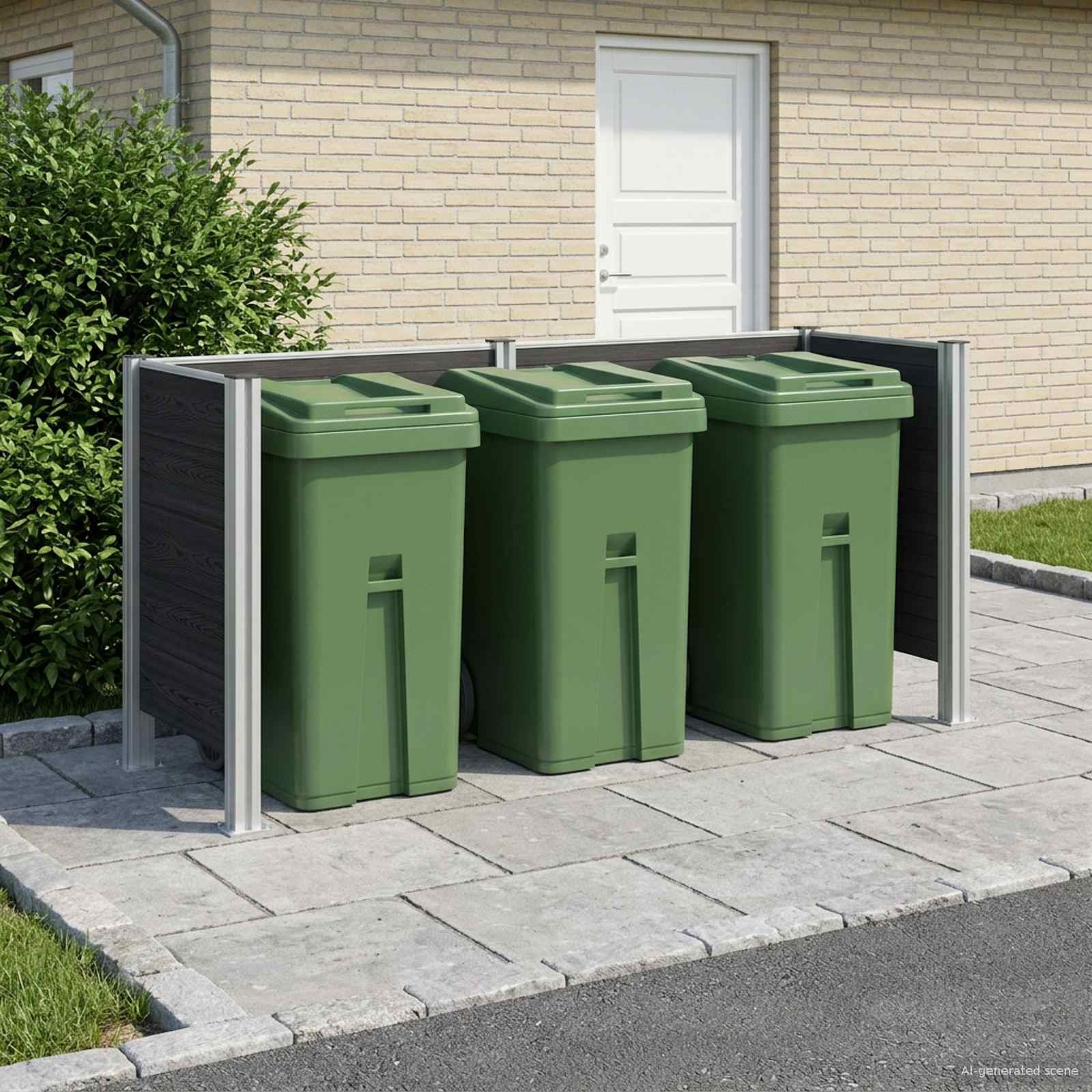 Walplus Garbage Bin Store - Grey - 237 x 85 x 115 cm