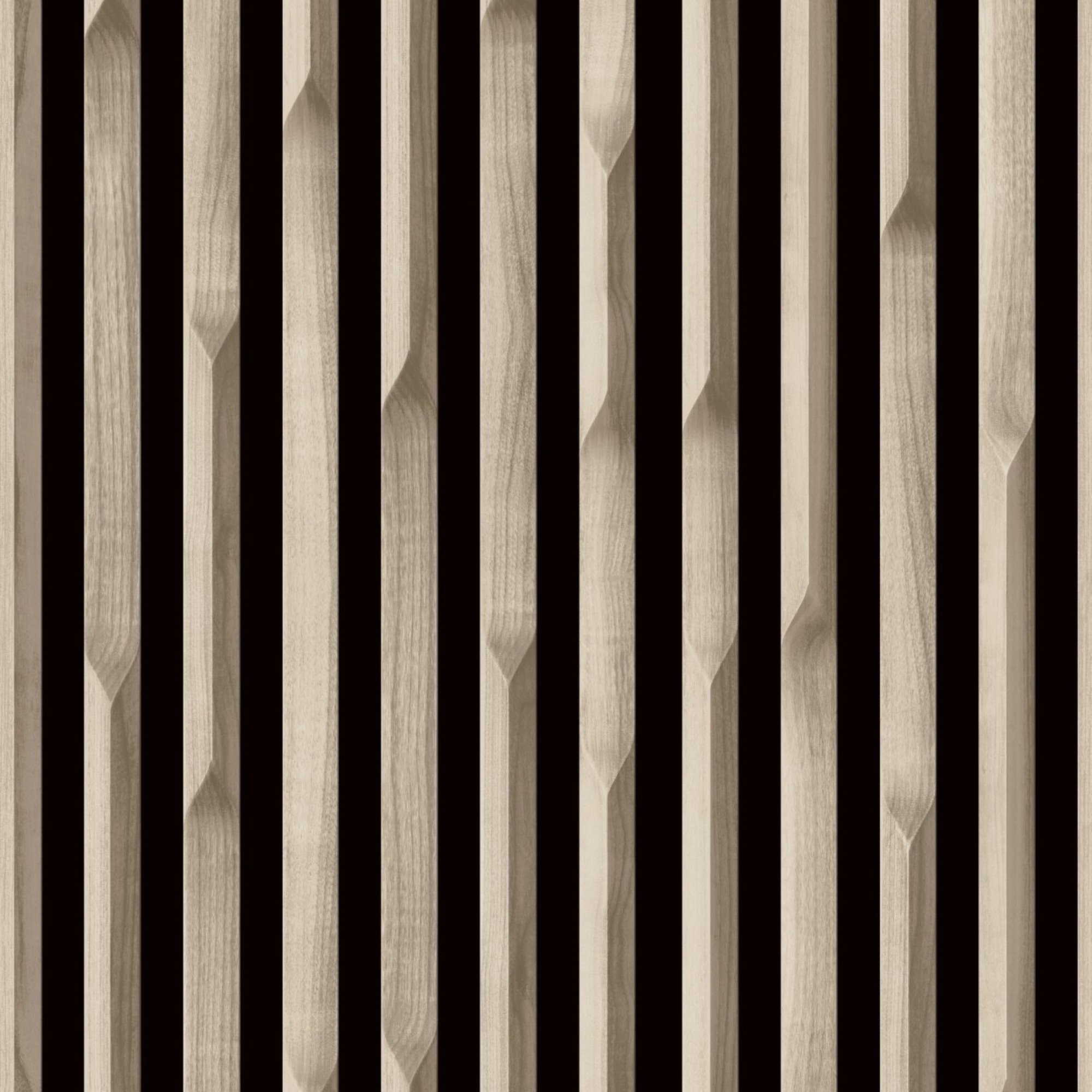 Grandeco Lamella Wood Slat Panel 3D Realistic Textured Wallpaper - Light Oak