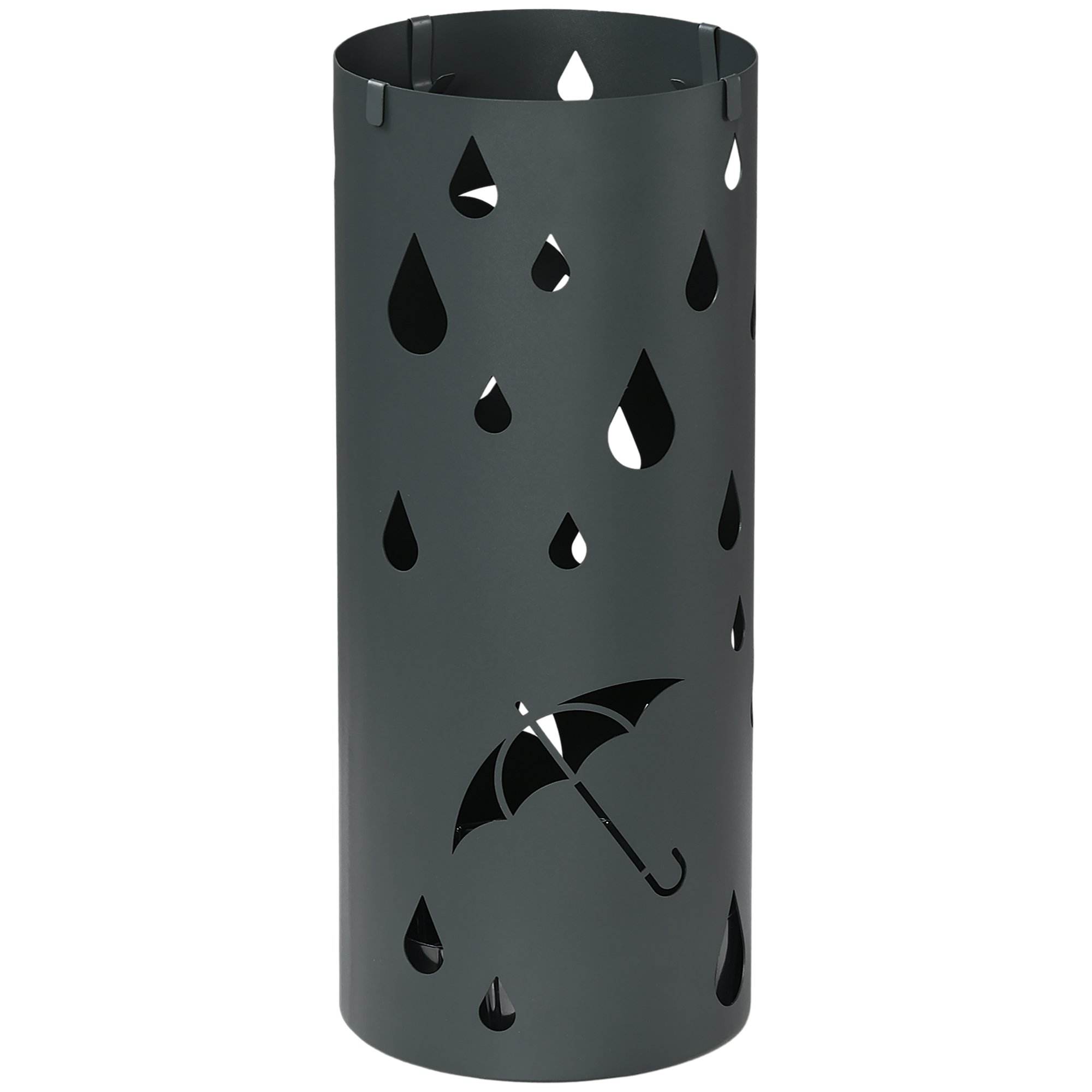 HOMCOM Galvanised Steel Umbrella Holder - Dark Grey