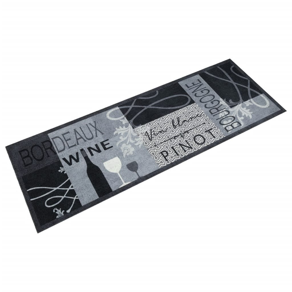 Walplus Washable Wine Grey Kitchen Rug - Grey - 60 x 180 cm