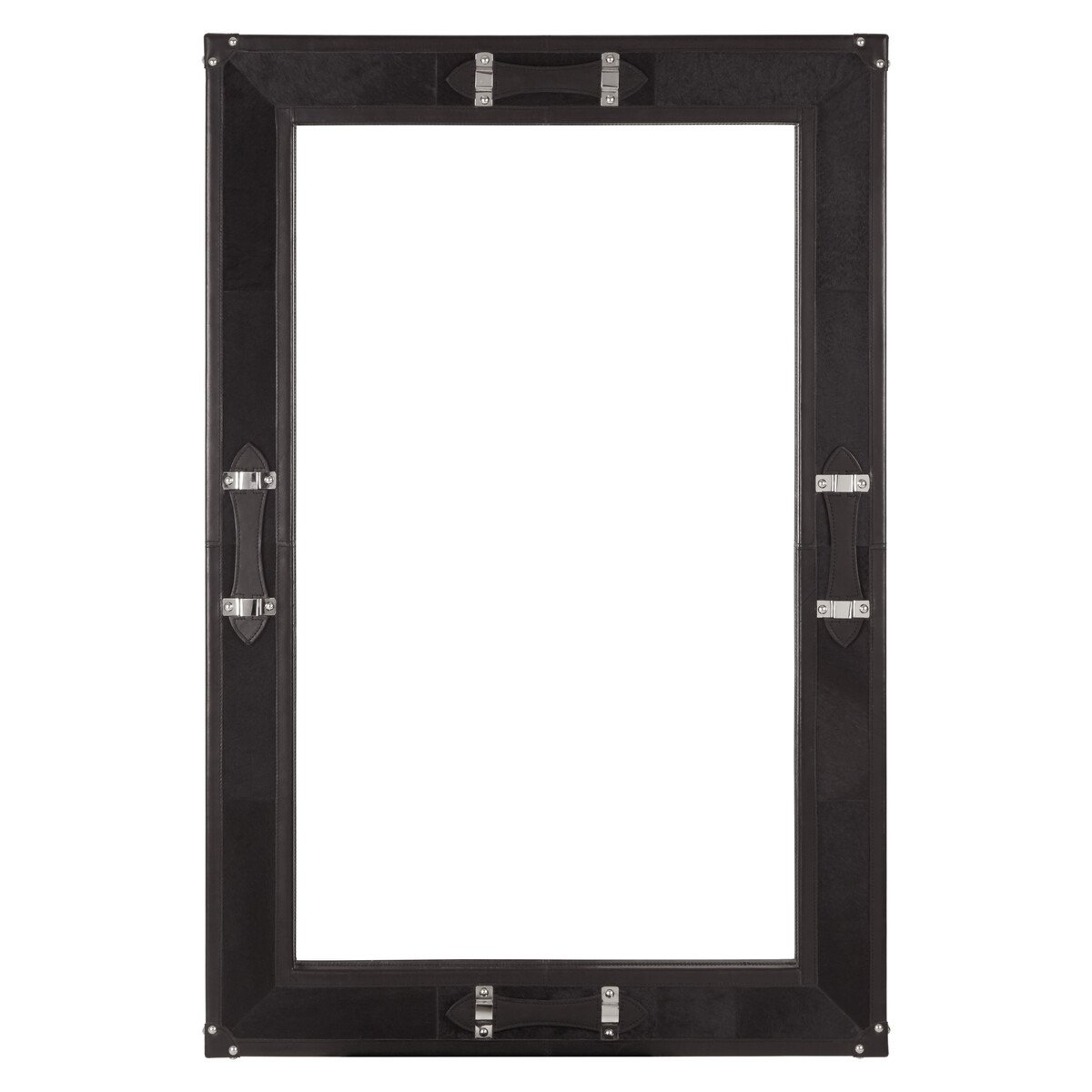 Orsina Kensington Townhouse Leather Frame Mirror – Black
