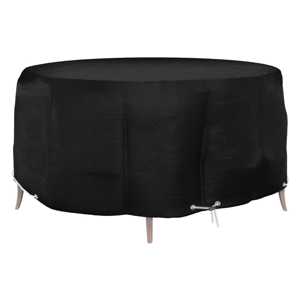 Walplus PE Round Garden Furniture Cover 10 Eyelets - Black - 260 x 90 cm
