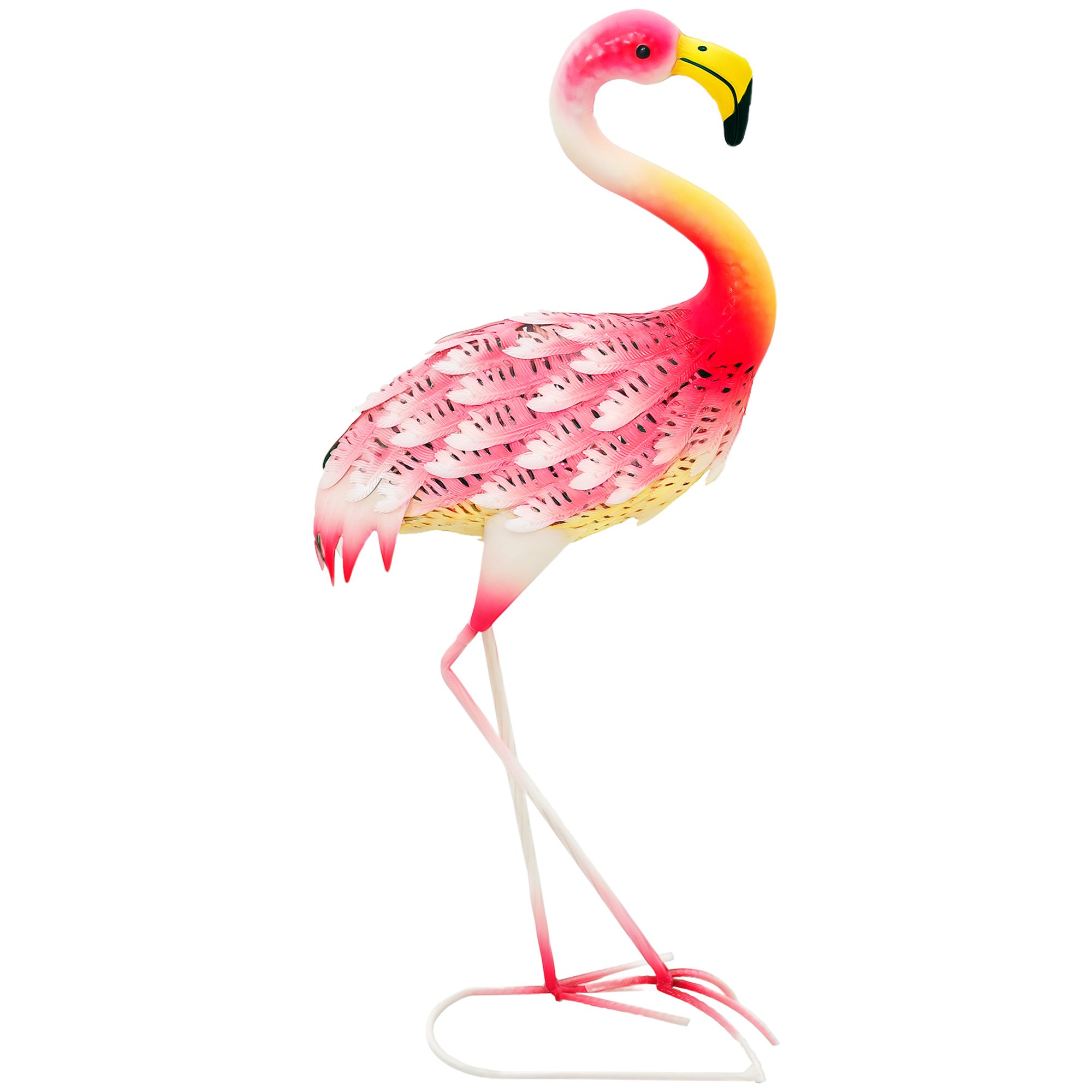 Outsunny Flamingo Garden Statue Ornament with Ground Stakes - Pink