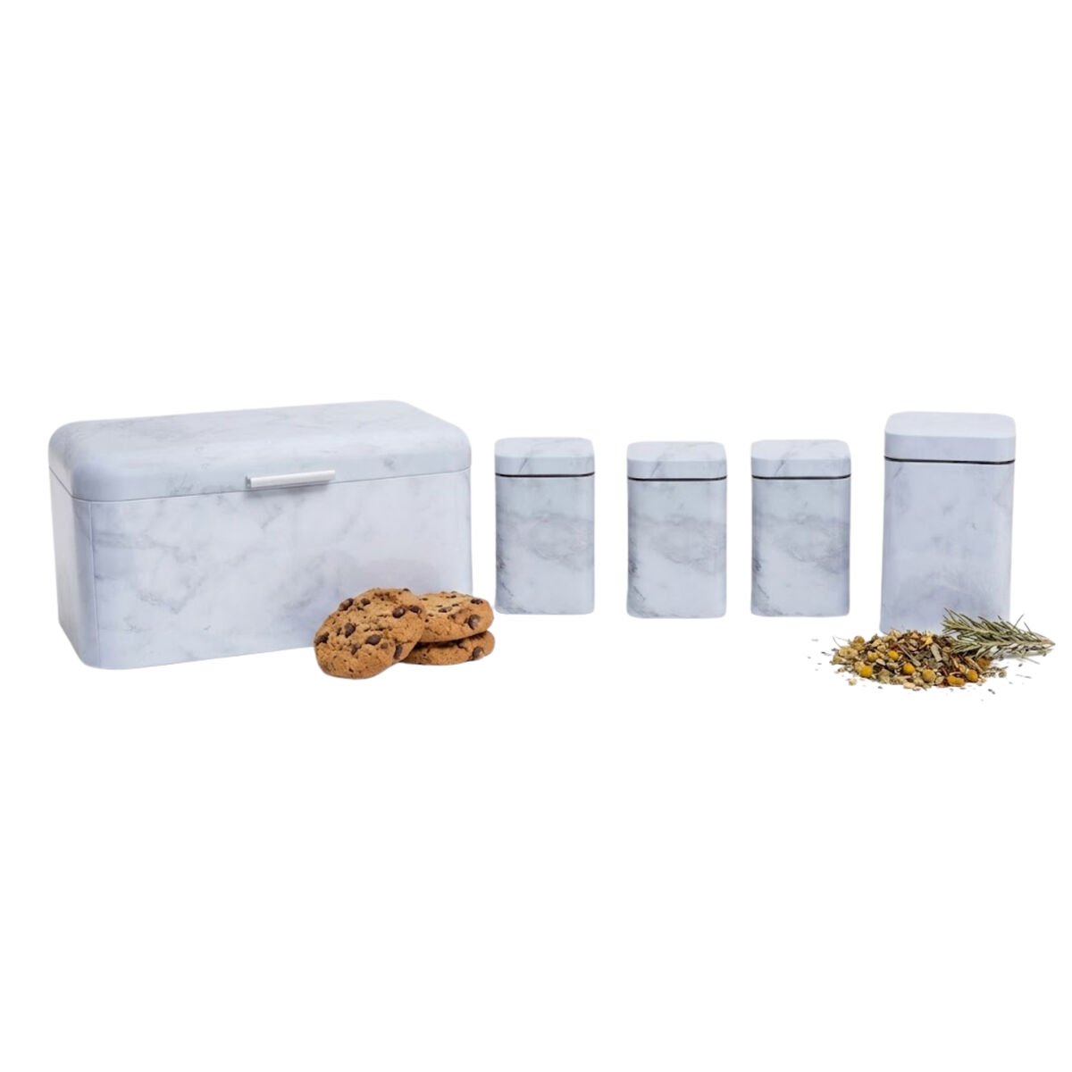 Orsina Easton 5 Piece Marble Effect Kitchen Storage Set
