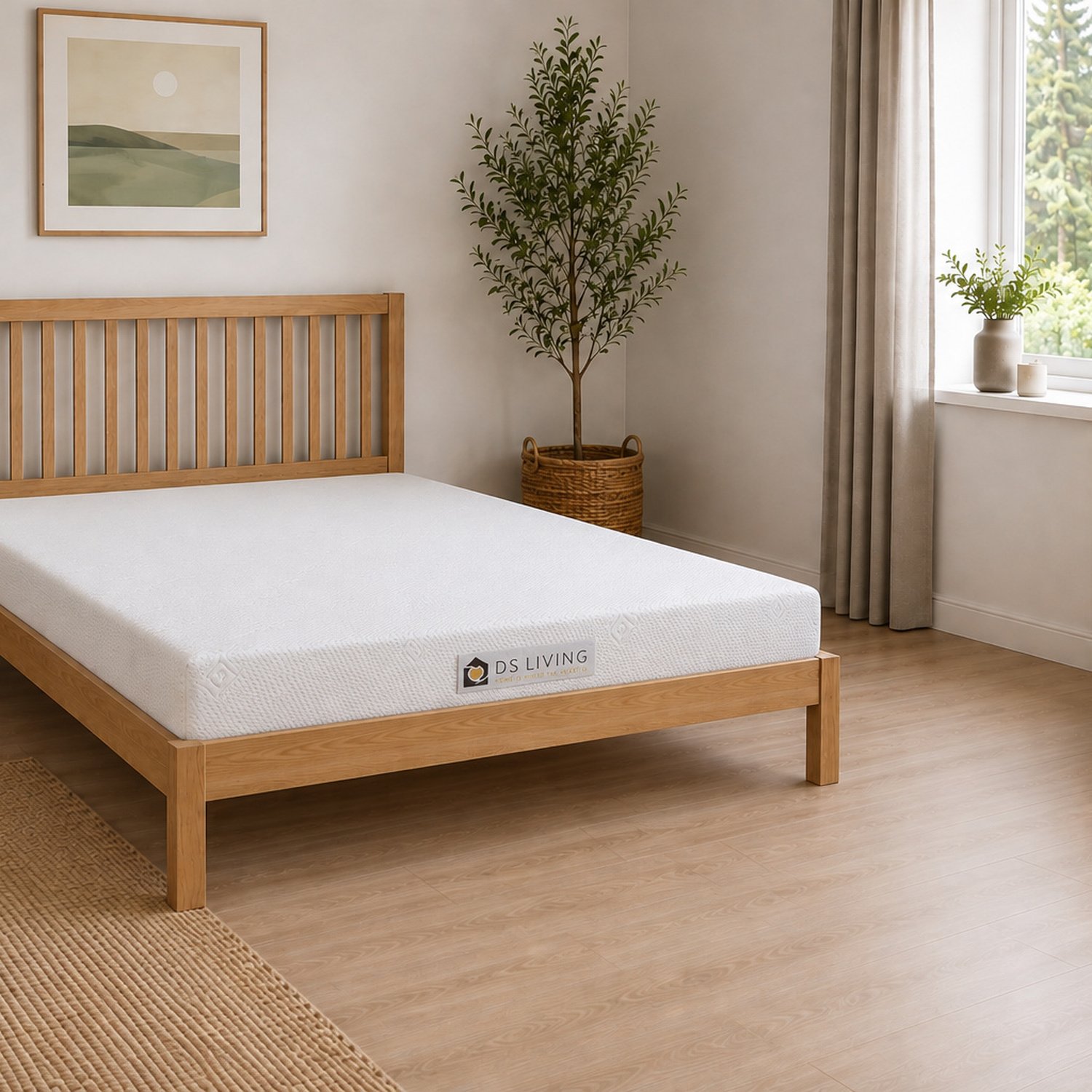 DS Living 15cm Rolled Memory Foam Mattress with Removable Washable Cover - King