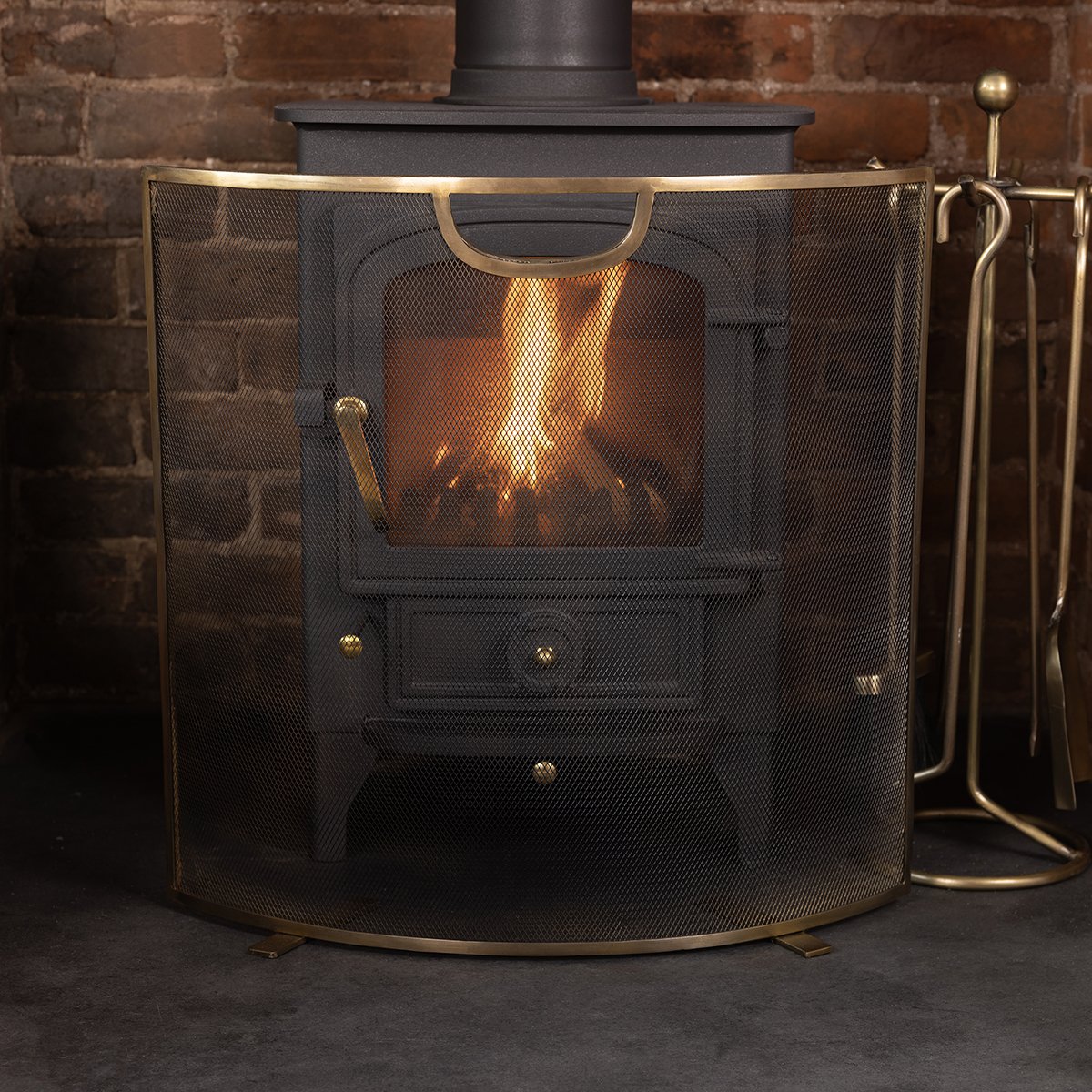 Charles Bentley Eucalyptus Antique Gold Coloured Fireguard - 60cm