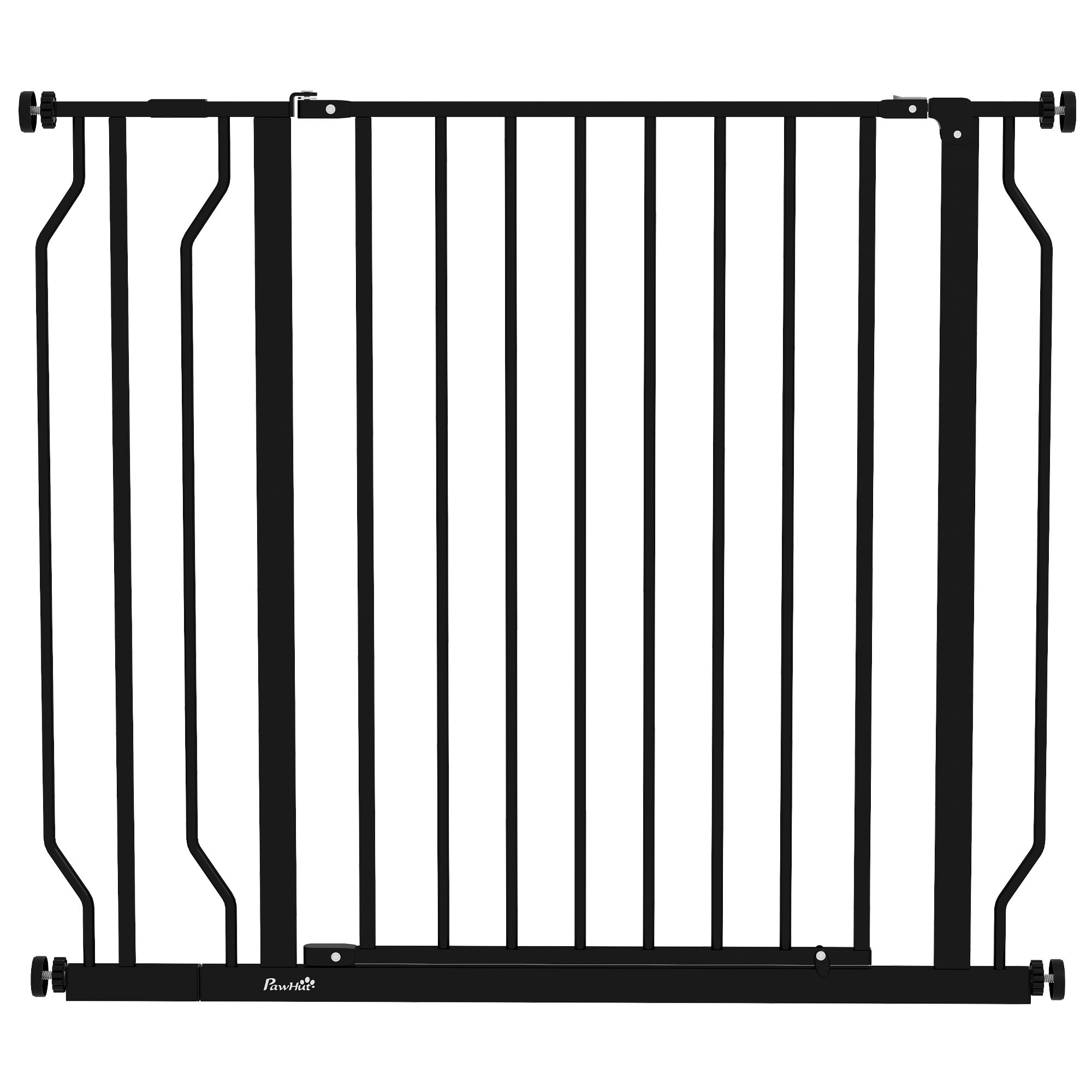 PawHut Pressure Fit Dog Gate - 75-95cm x 76cm - Black