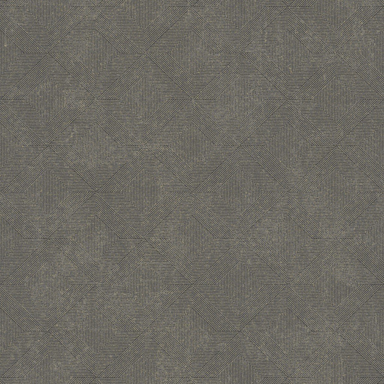 Grandeco Danillo Geometric Pattern Metallic Blown Vinyl Wallpaper - Black